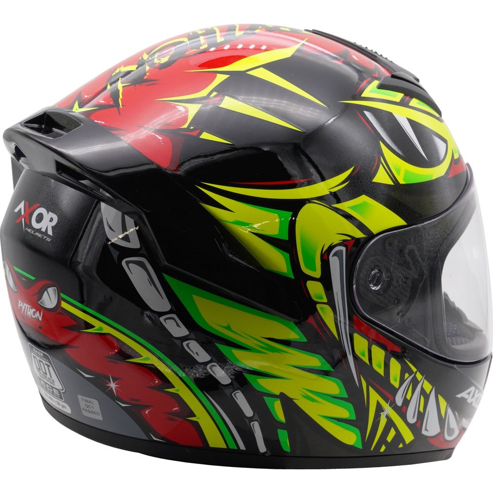 Axor Rage Full Face Helmet Gloss Python / Red / Yellow / Black (Image 7) - ThrottleChimp