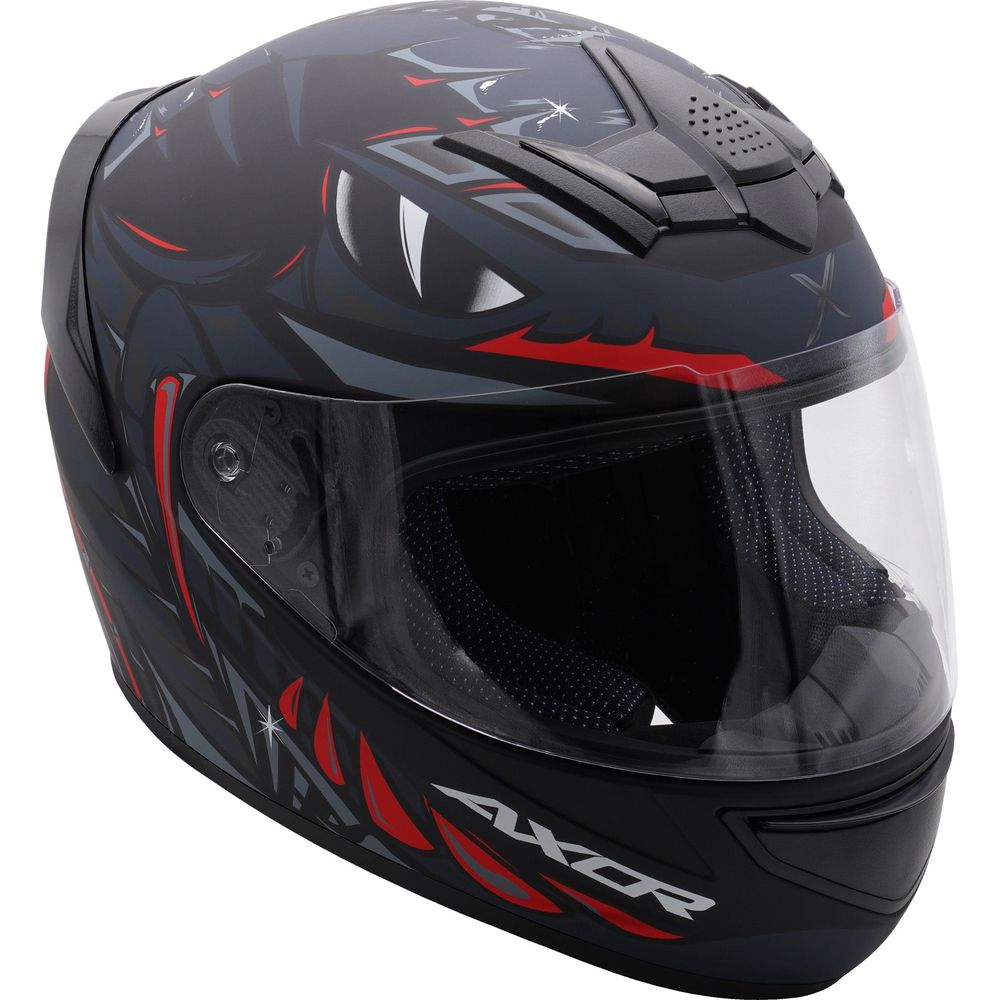 Axor Rage Full Face Helmet Matt Python Black / Grey / Red (Image 2) - ThrottleChimp