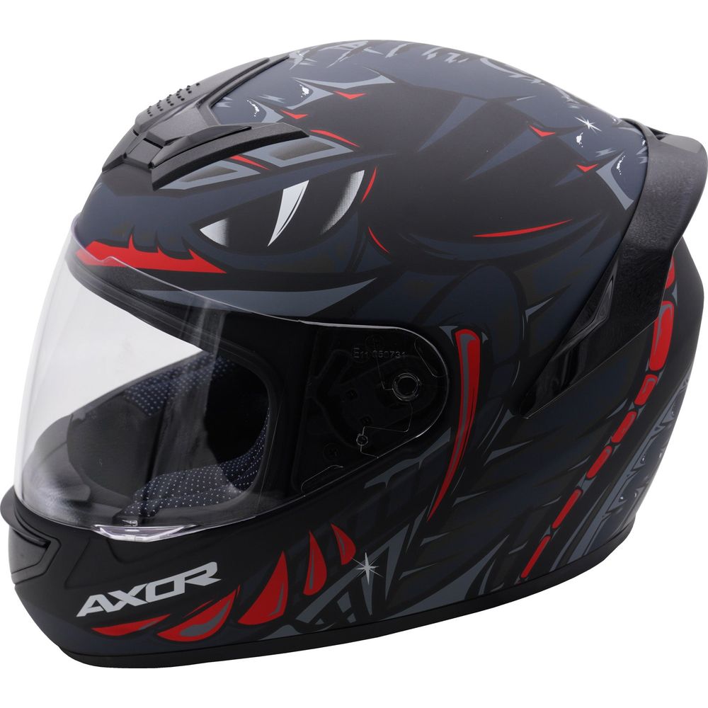 Axor Rage Full Face Helmet Matt Python Black / Grey / Red (Image 5) - ThrottleChimp