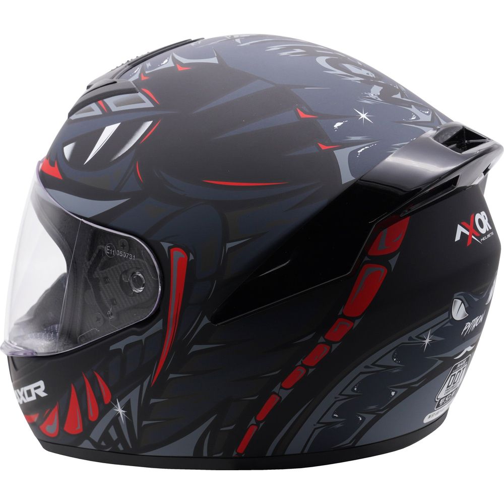 Axor Rage Full Face Helmet Matt Python Black / Grey / Red (Image 6) - ThrottleChimp