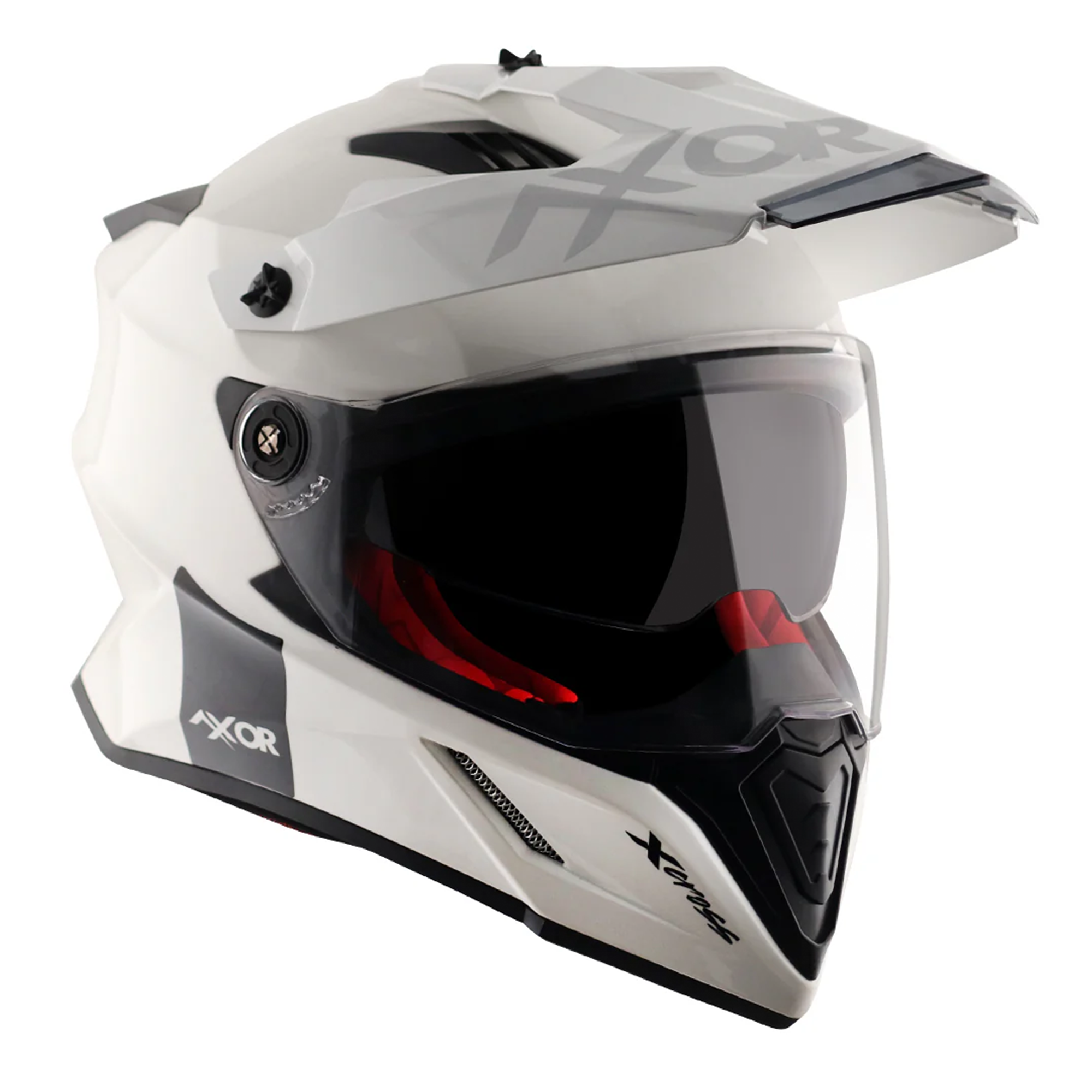 Axor X-Cross Adventure Helmet Gloss White  FREE 1 YEAR Returns, FREE UK Delivery | ThrottleChimp