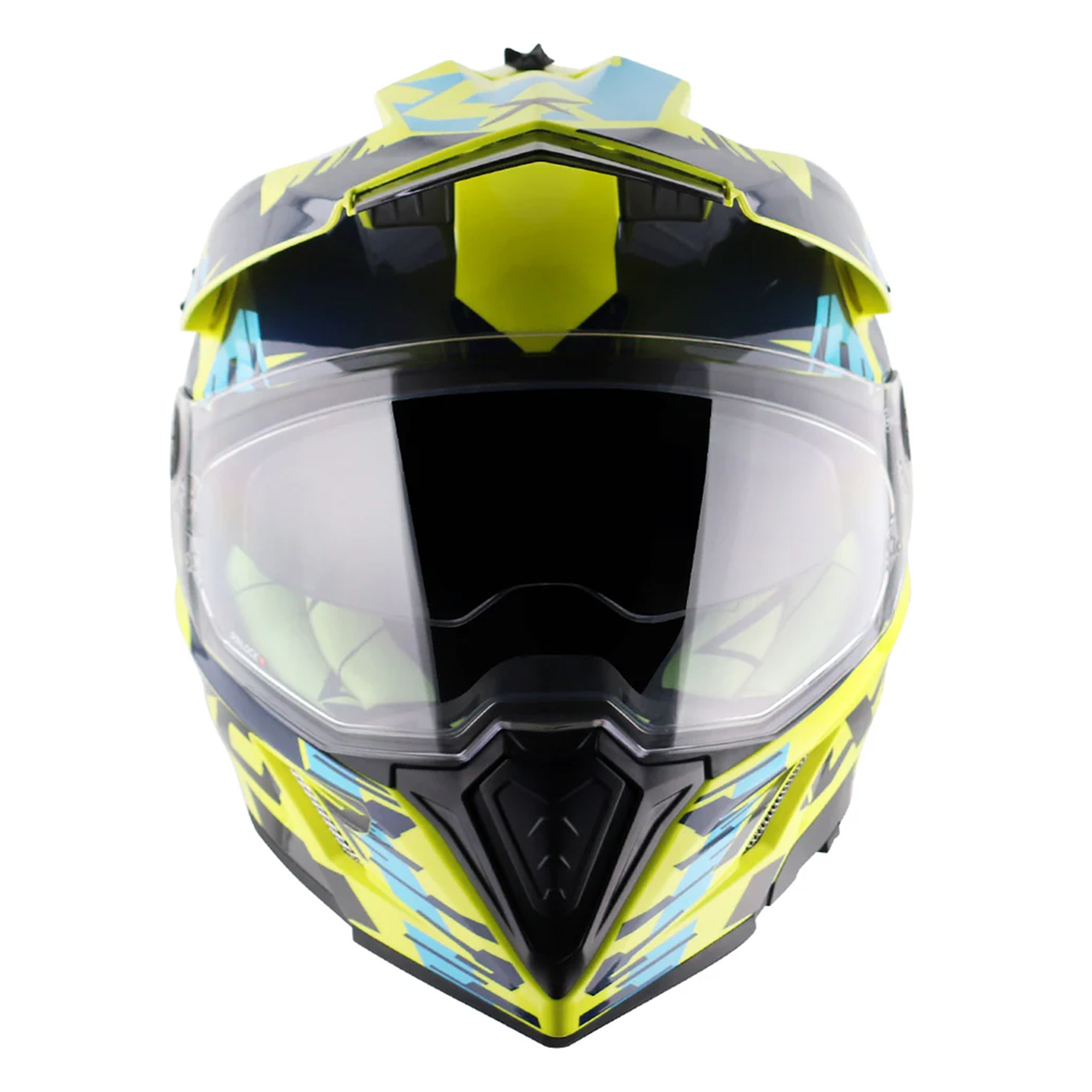 Axor X-Cross Adventure Helmet Neon Yellow / Gloss Blue  FREE 1 YEAR Returns, FREE UK Delivery | ThrottleChimp