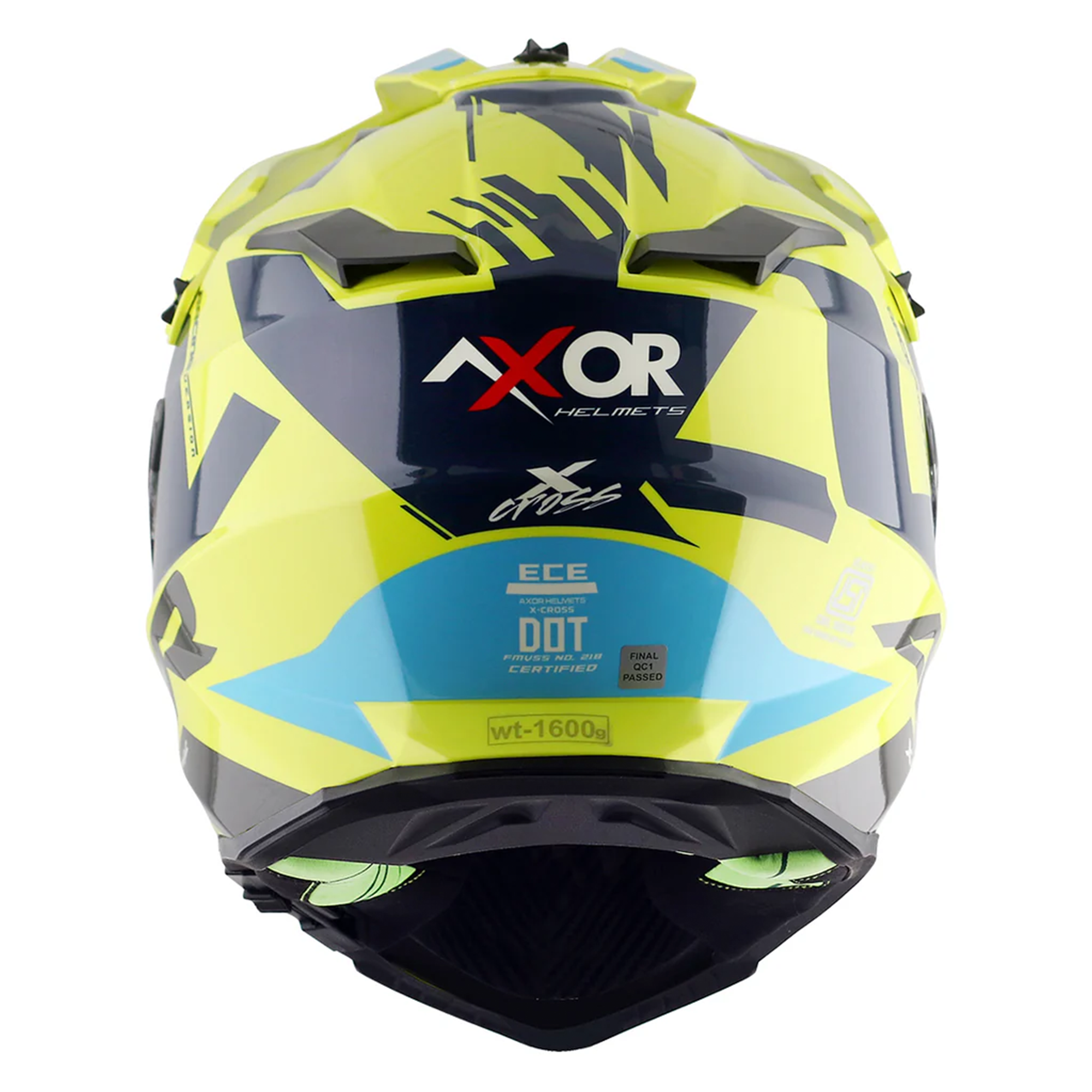 Axor X-Cross Adventure Helmet Neon Yellow / Gloss Blue  FREE 1 YEAR Returns, FREE UK Delivery | ThrottleChimp