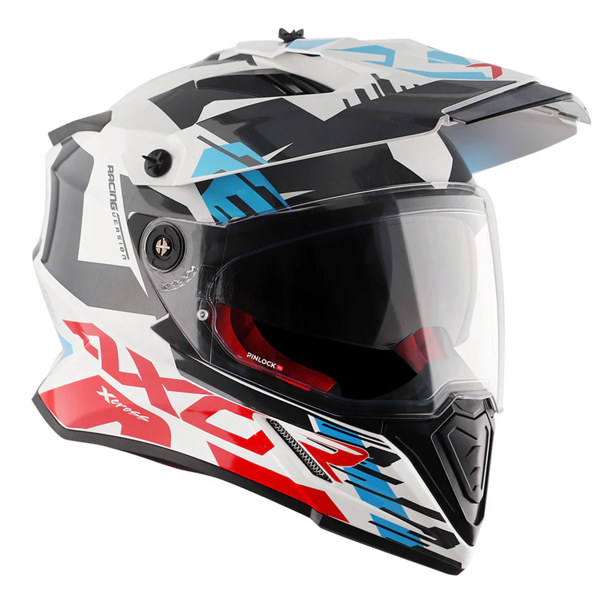 Axor X-Cross Adventure Helmet White / Gloss Red  FREE 1 YEAR Returns, FREE UK Delivery | ThrottleChimp