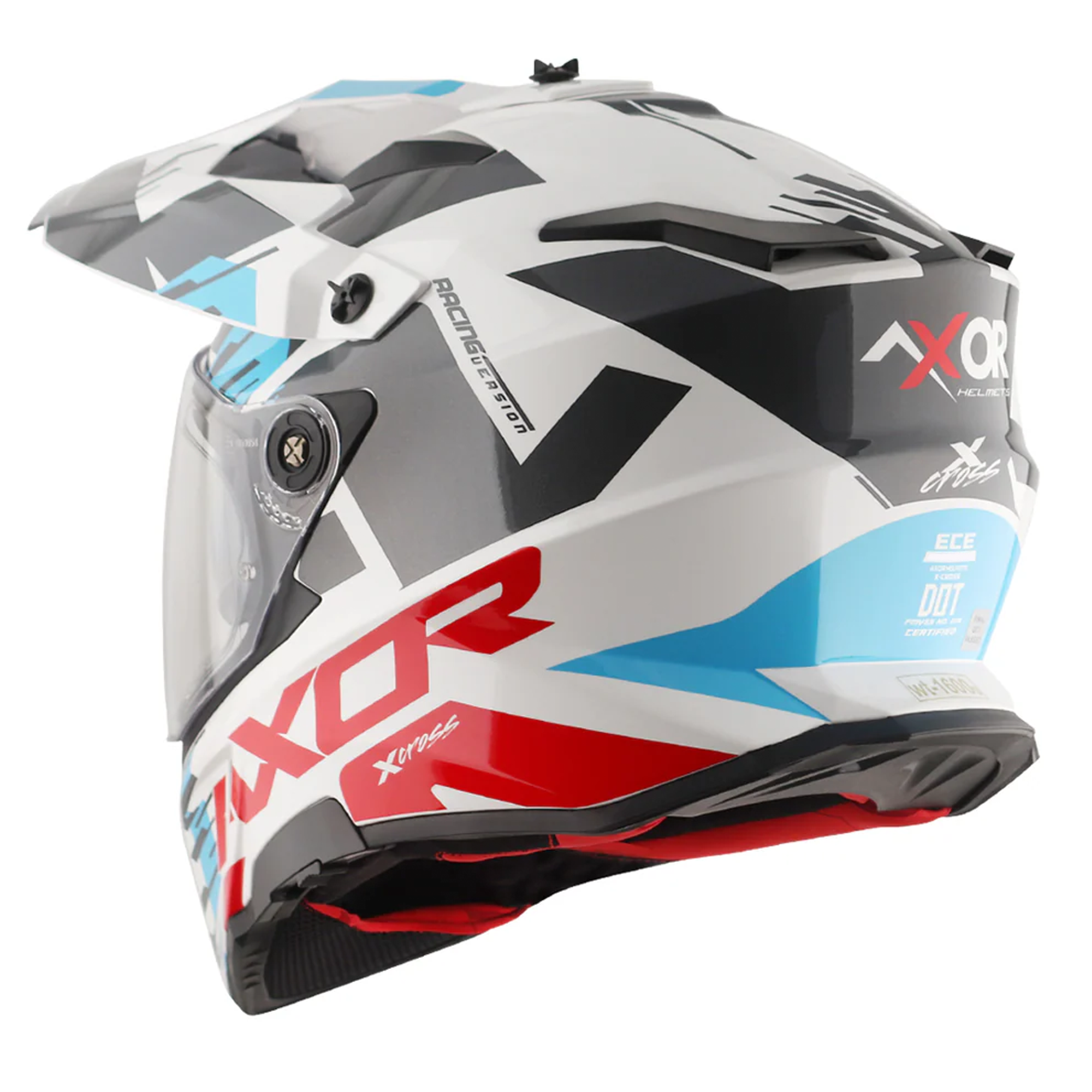 Axor X-Cross Adventure Helmet White / Gloss Red  FREE 1 YEAR Returns, FREE UK Delivery | ThrottleChimp