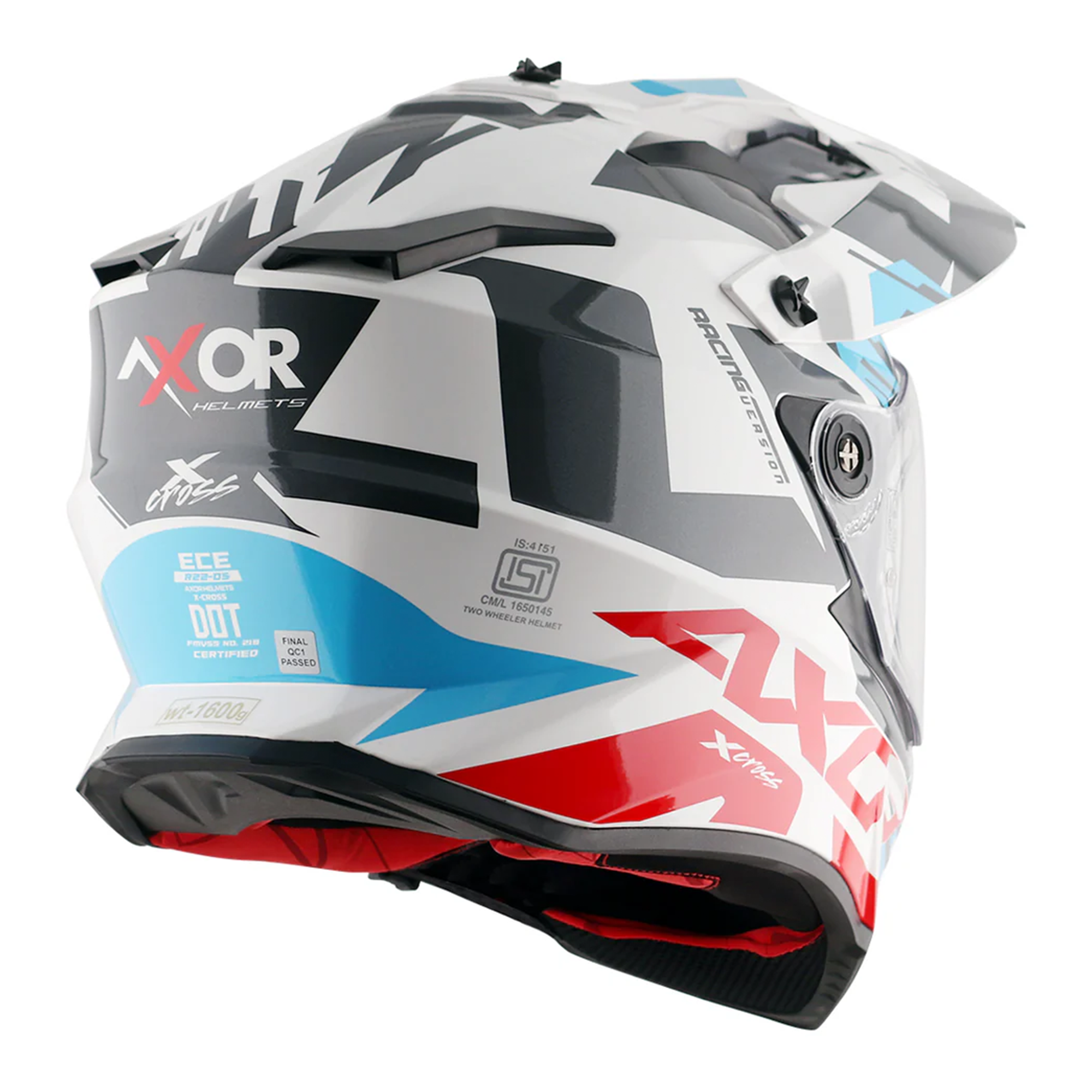 Axor X-Cross Adventure Helmet White / Gloss Red  FREE 1 YEAR Returns, FREE UK Delivery | ThrottleChimp