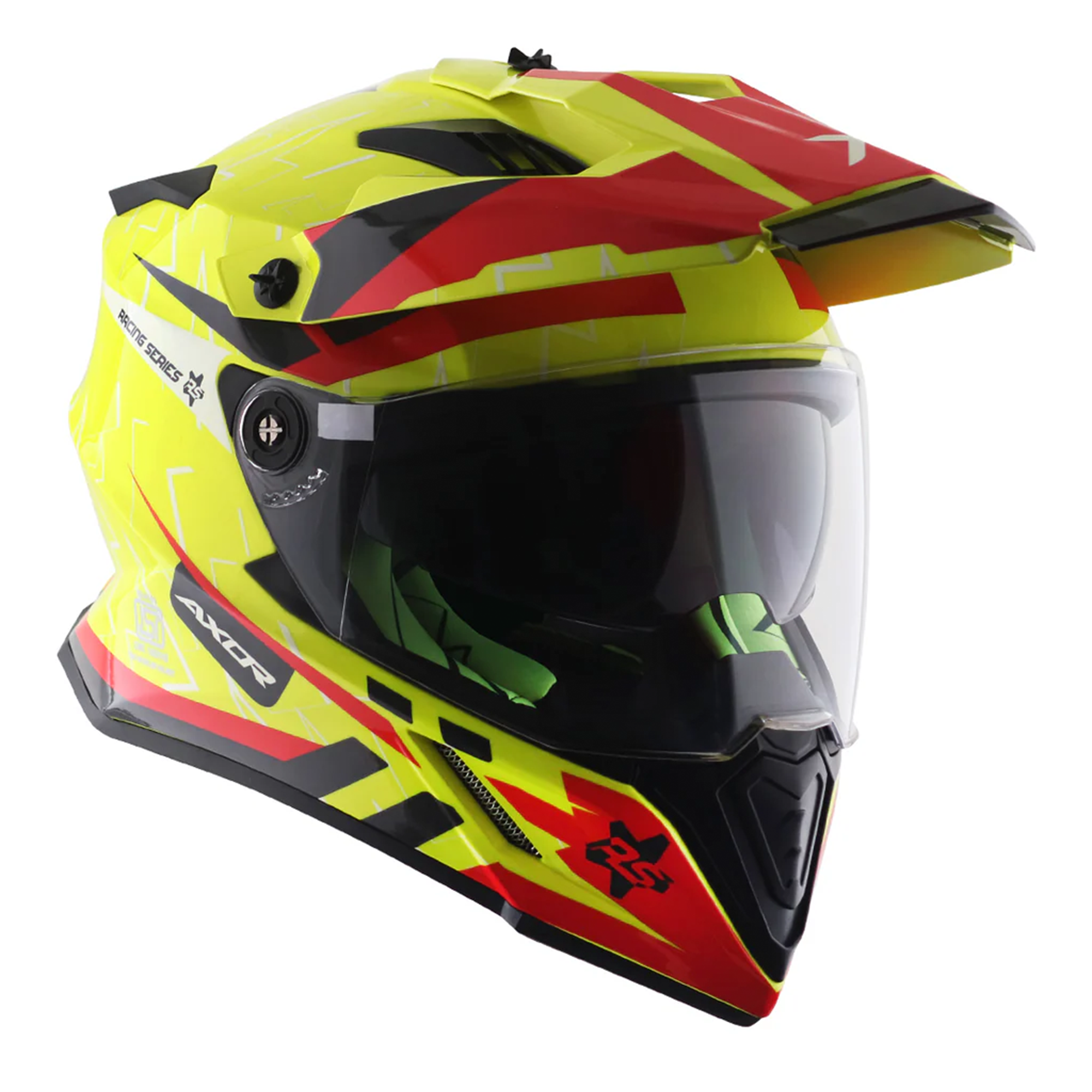 Axor X-Cross Adventure Helmet Flash Neon Yellow / Gloss Red  FREE 1 YEAR Returns, FREE UK Delivery | ThrottleChimp