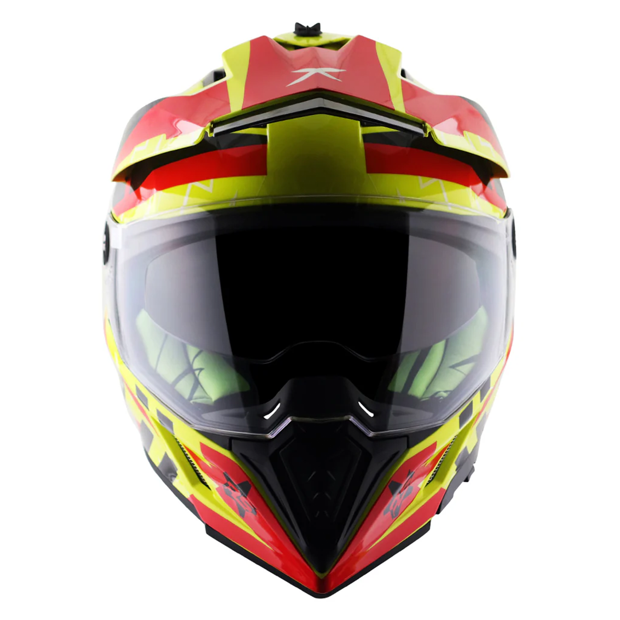 Axor X-Cross Adventure Helmet Flash Neon Yellow / Gloss Red  FREE 1 YEAR Returns, FREE UK Delivery | ThrottleChimp