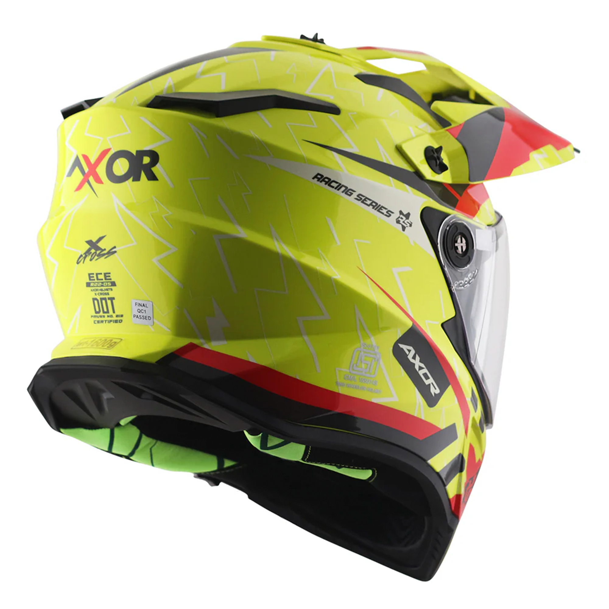 Axor X-Cross Adventure Helmet Flash Neon Yellow / Gloss Red  FREE 1 YEAR Returns, FREE UK Delivery | ThrottleChimp