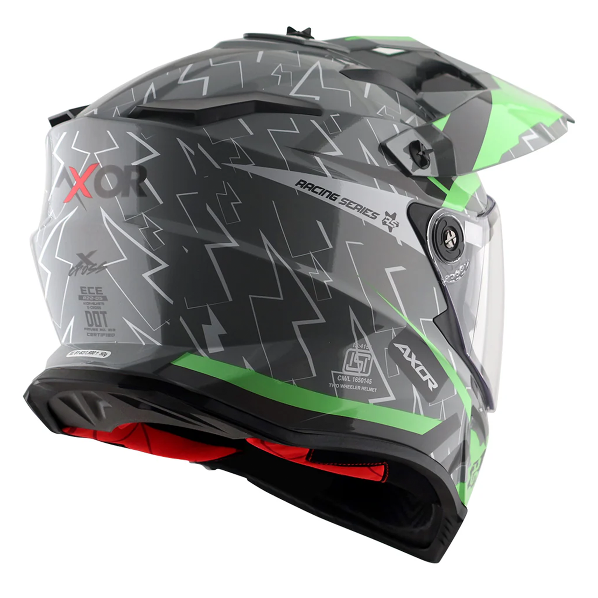 Axor X-Cross Adventure Helmet Flash Cool Grey / Gloss Green  FREE 1 YEAR Returns, FREE UK Delivery | ThrottleChimp