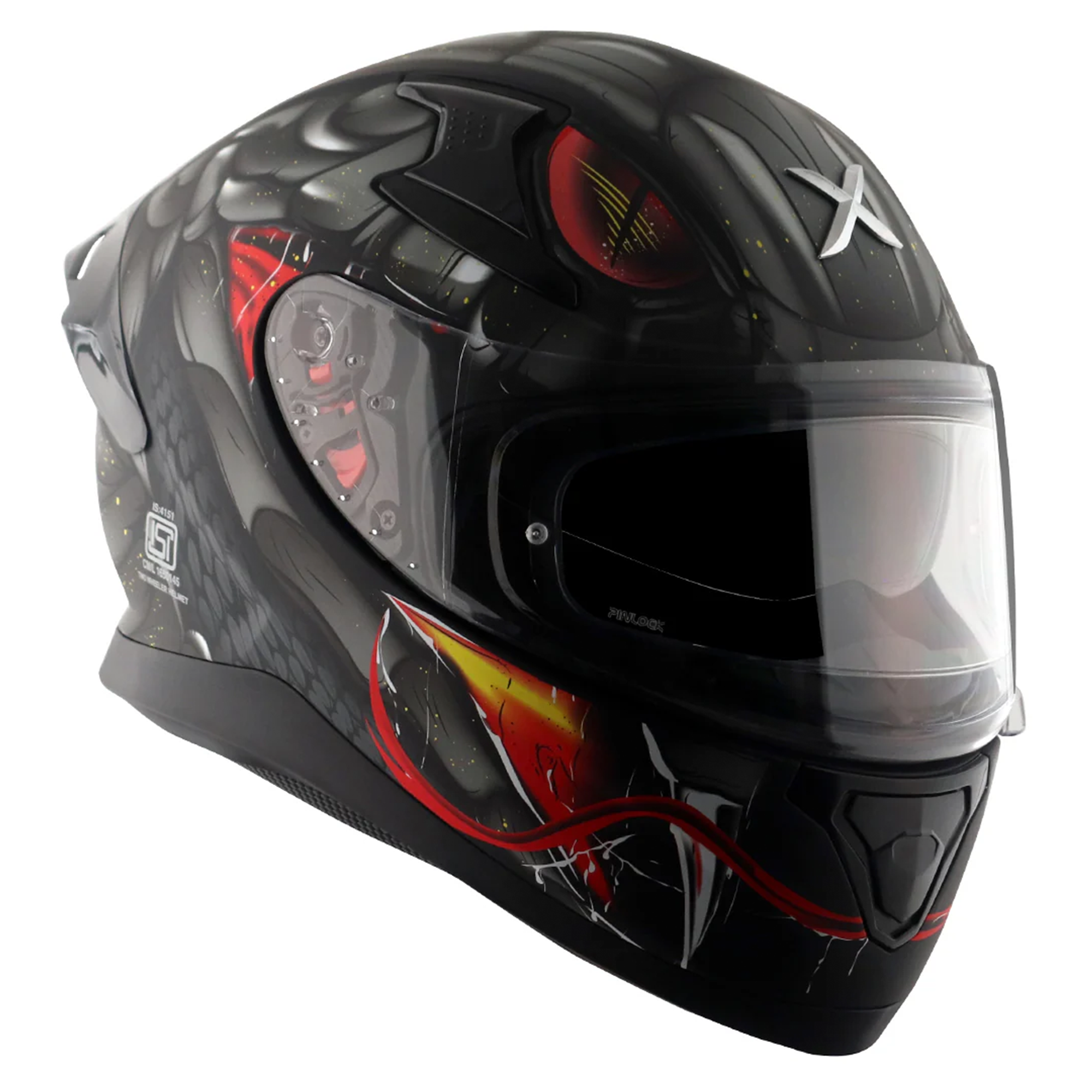 Axor Apex Full Face Helmet Venomous Matt Black / Grey  FREE 1 YEAR Returns, FREE UK Delivery | ThrottleChimp