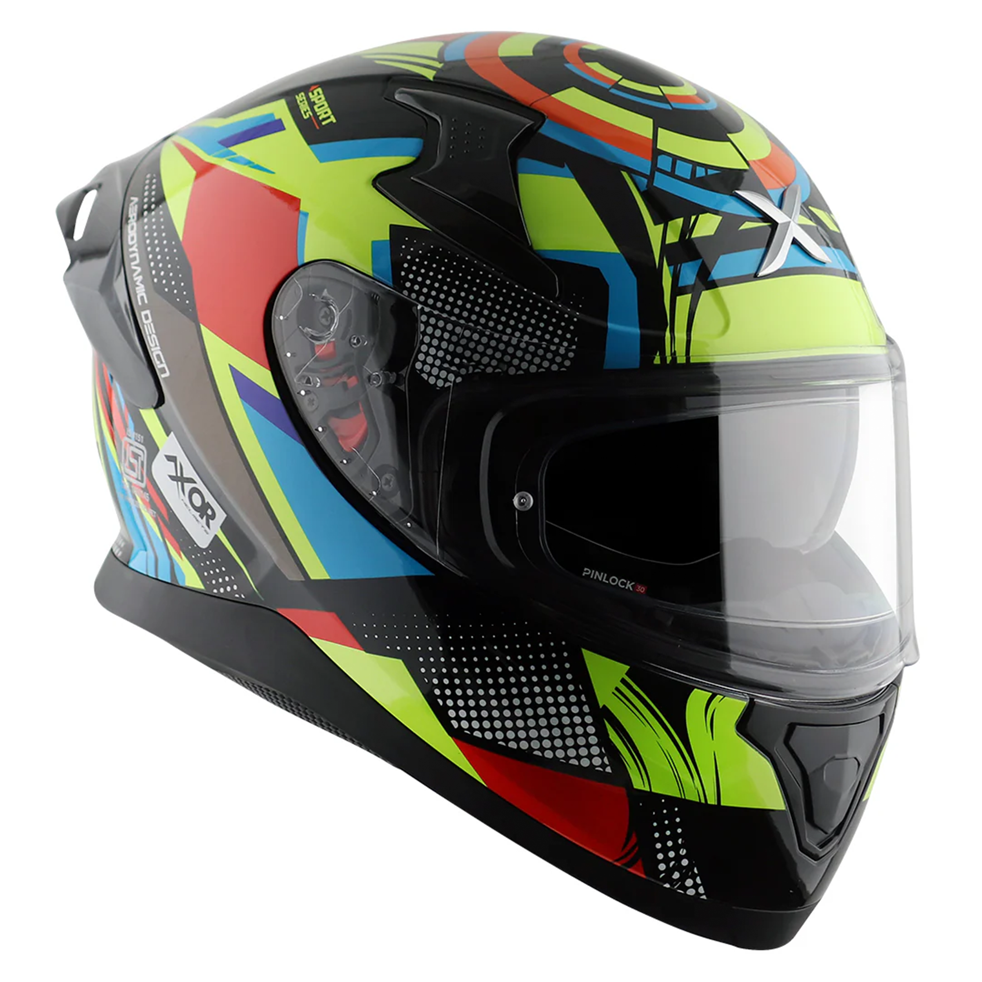 Axor Apex Full Face Helmet Vivid Gloss Black / Neon Yellow  FREE 1 YEAR Returns, FREE UK Delivery | ThrottleChimp