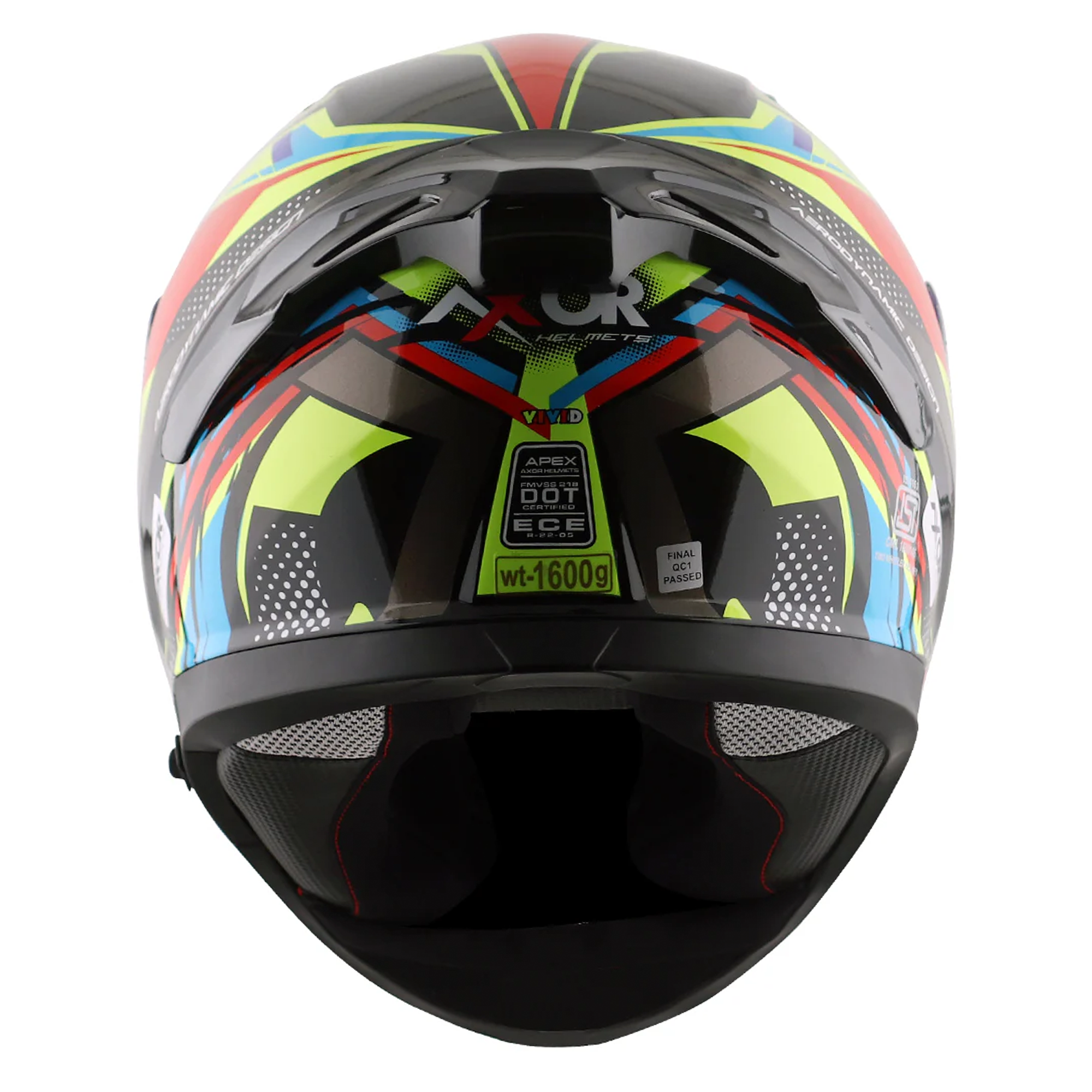 Axor Apex Full Face Helmet Vivid Gloss Black / Neon Yellow  FREE 1 YEAR Returns, FREE UK Delivery | ThrottleChimp