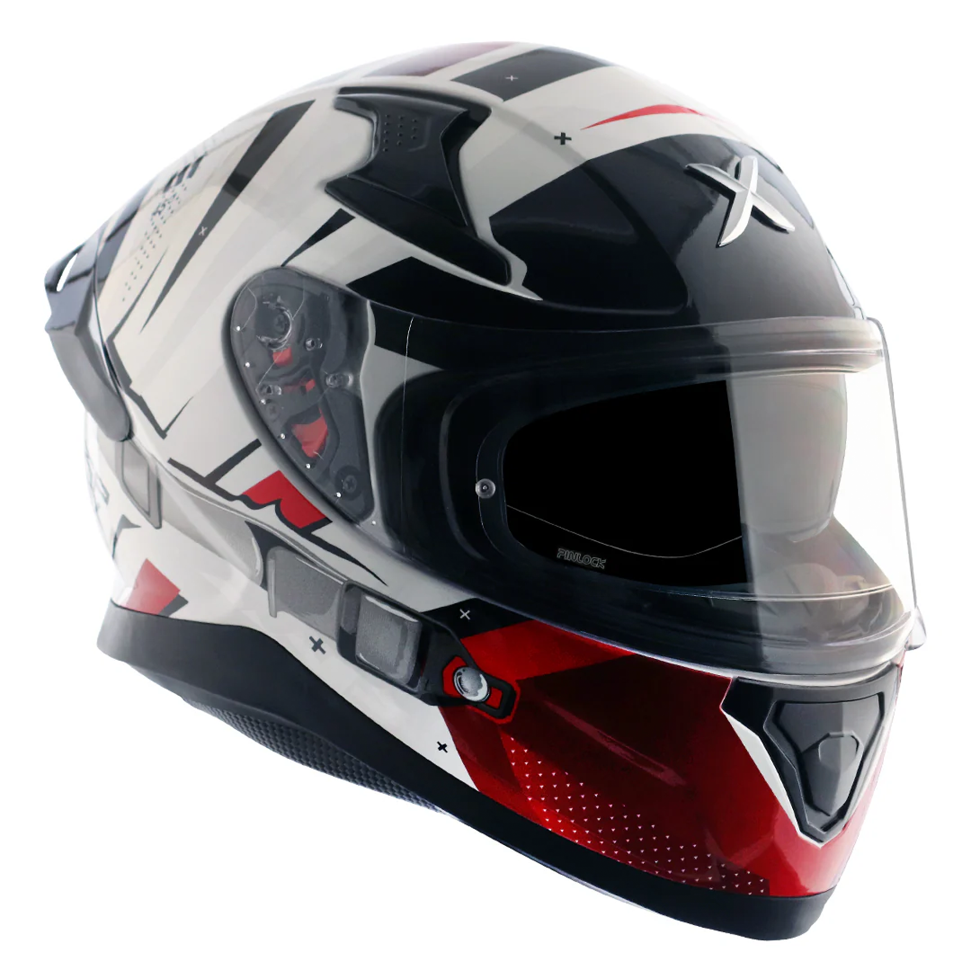 Axor Apex Hex-2 Full Face Helmet Black / Red / White  FREE 1 YEAR Returns, FREE UK Delivery | ThrottleChimp