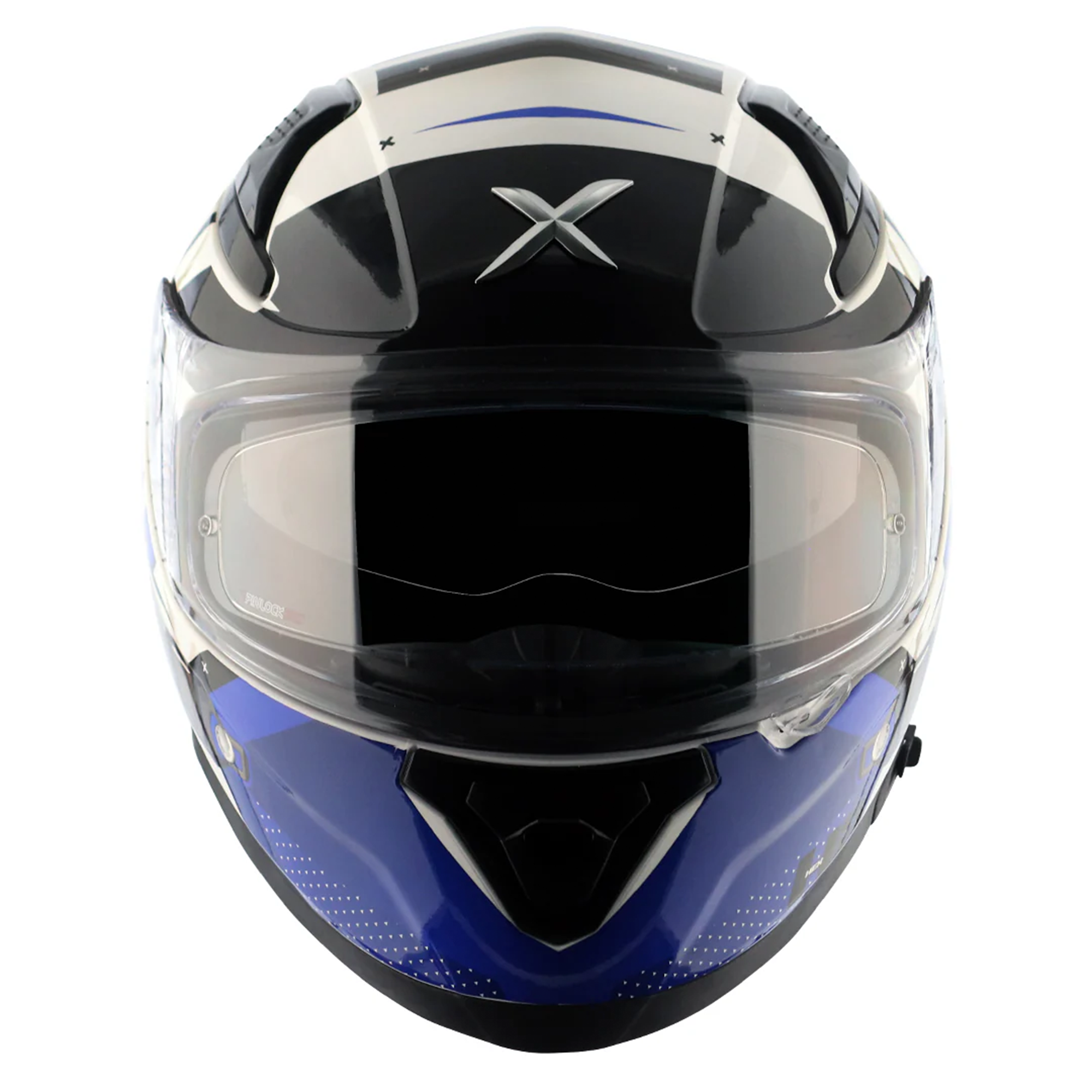 Axor Apex Hex-2 Full Face Helmet Gloss White / Blue  FREE 1 YEAR Returns, FREE UK Delivery | ThrottleChimp