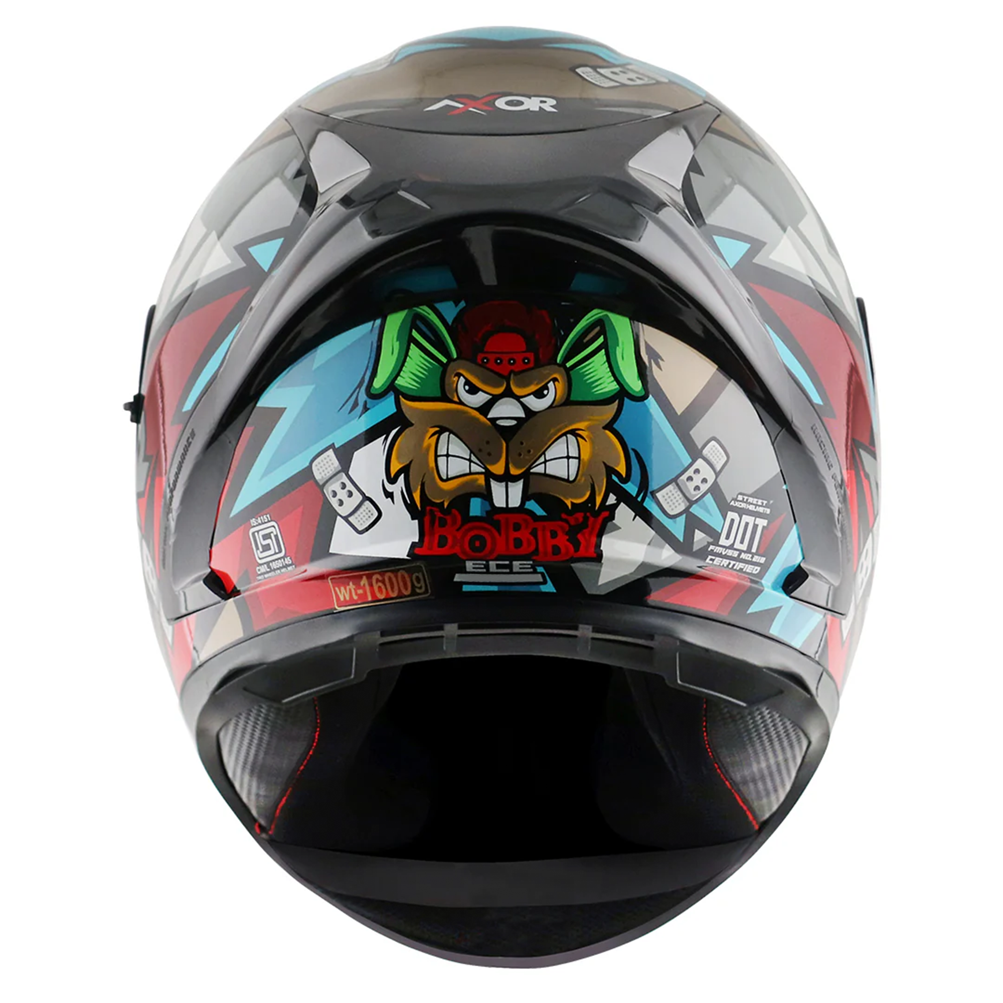 Axor Street Full Face Helmet Bobby Gloss Black / Blue  FREE 1 YEAR Returns, FREE UK Delivery | ThrottleChimp