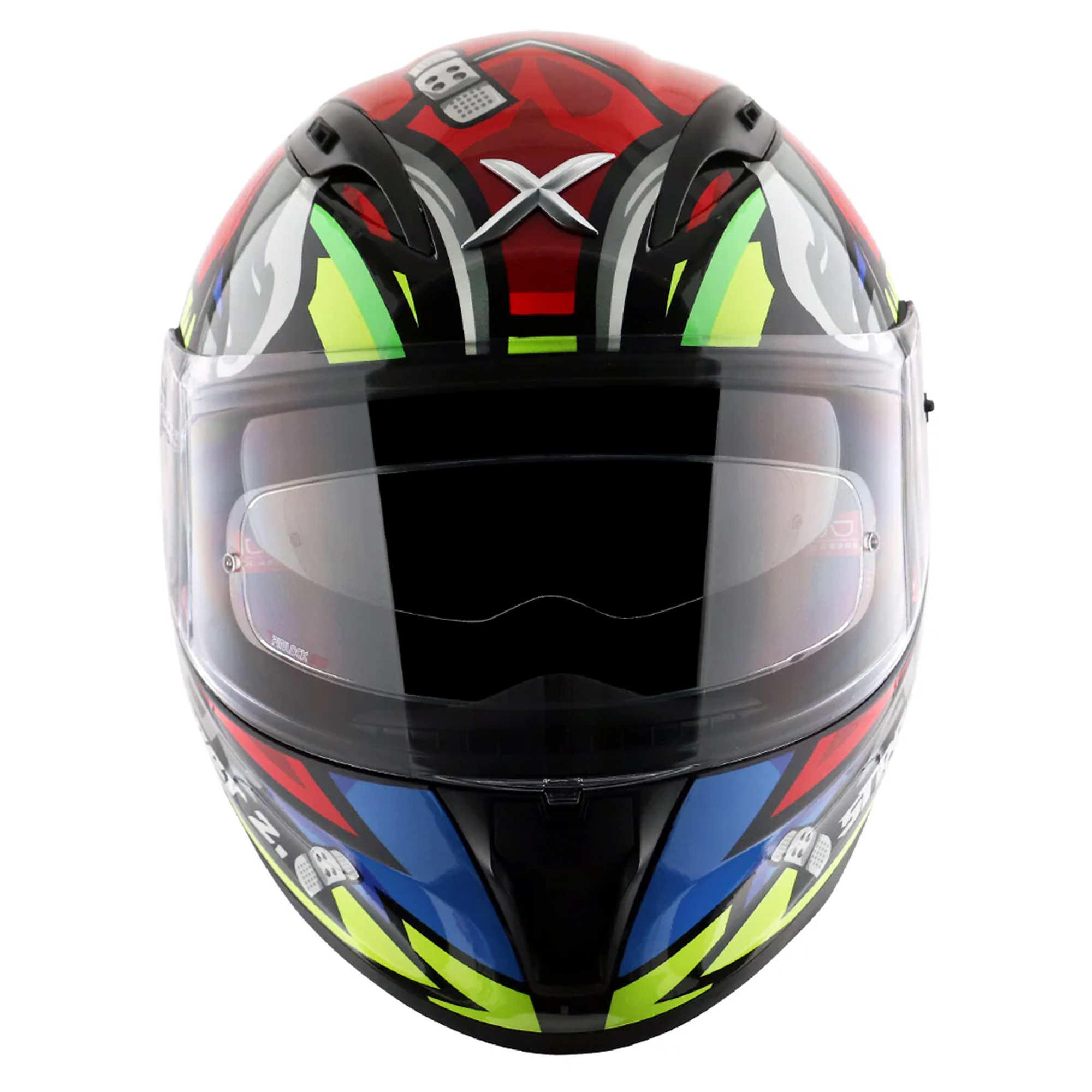 Axor Street Full Face Helmet Bobby Gloss Black / Red  FREE 1 YEAR Returns, FREE UK Delivery | ThrottleChimp