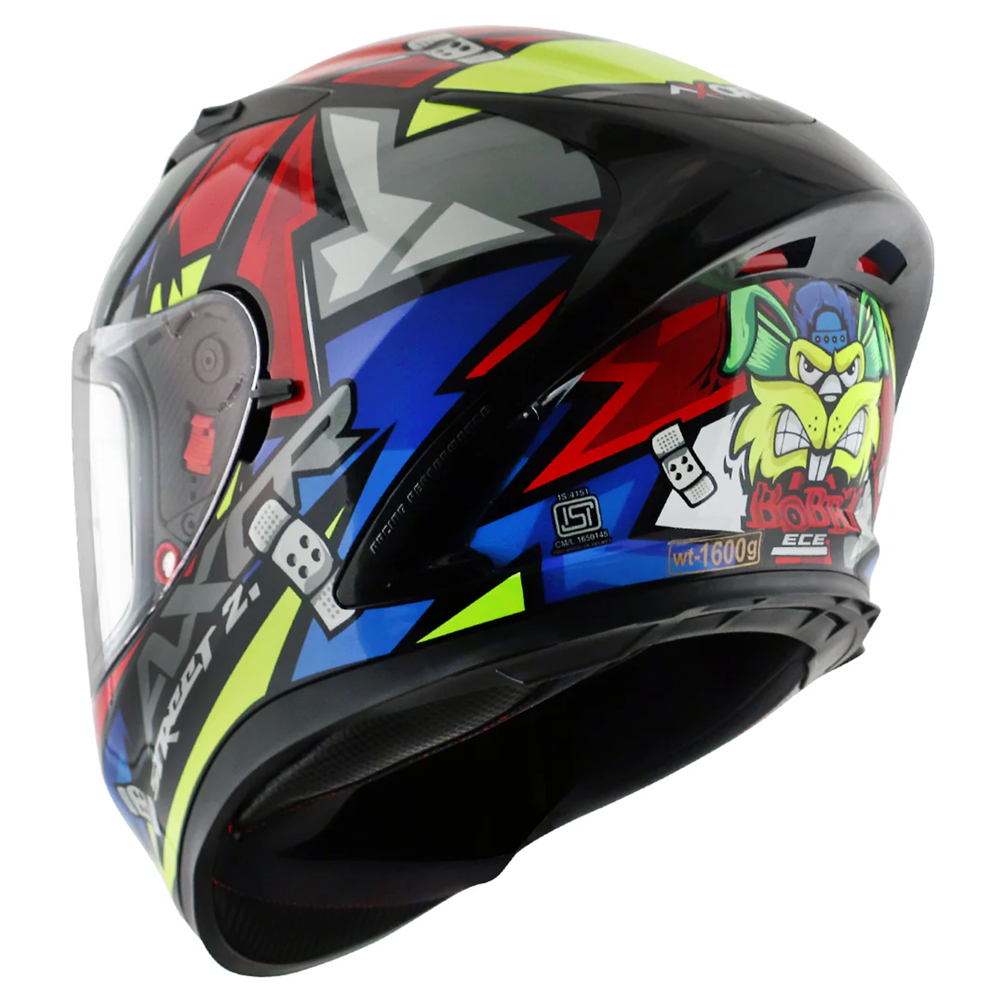 Axor Street Full Face Helmet Bobby Gloss Black / Red  FREE 1 YEAR Returns, FREE UK Delivery | ThrottleChimp