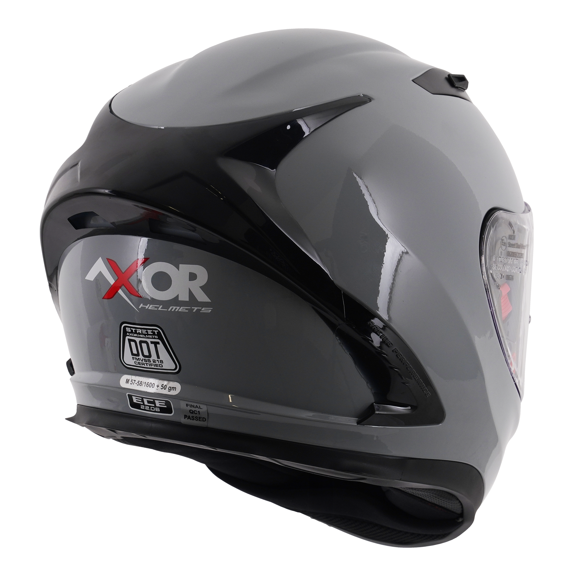 Axor Street Full Face Helmet Solid Gloss Nardo Grey  FREE 1 YEAR Returns, FREE UK Delivery | ThrottleChimp