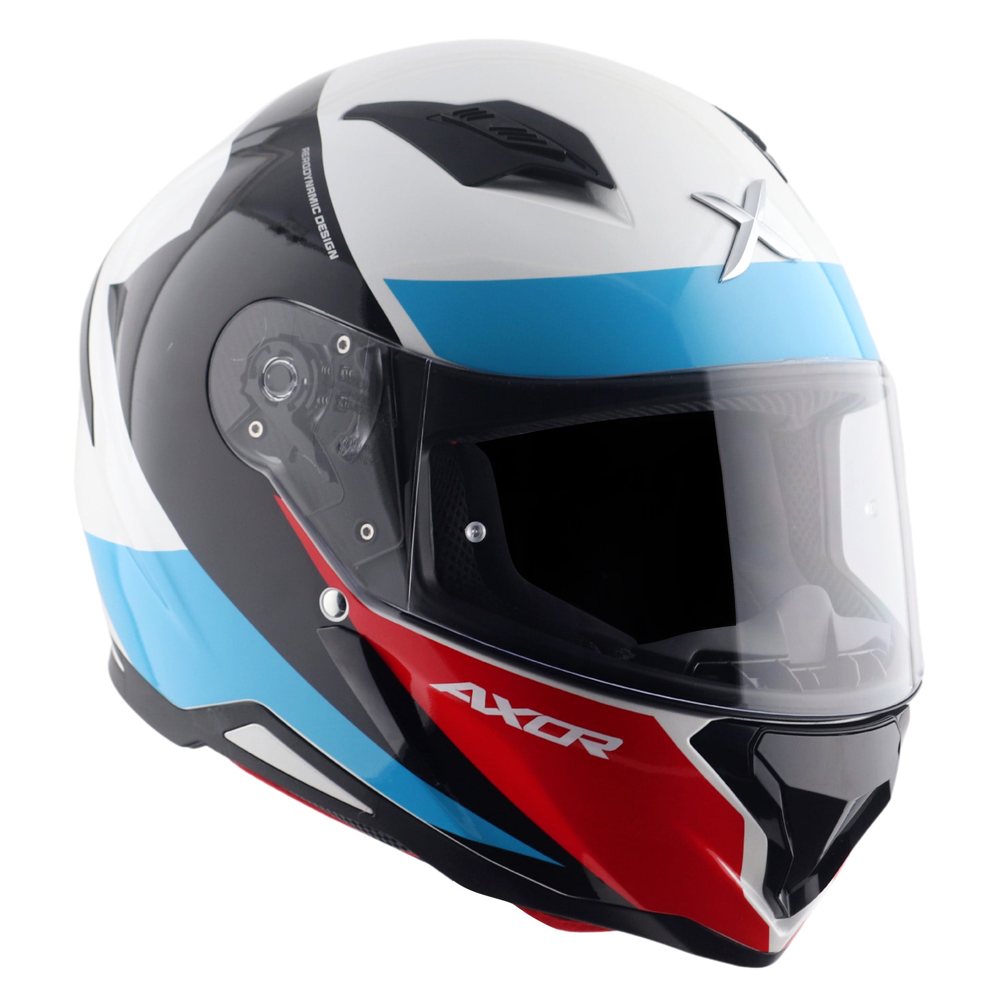 Axor Hunter SH890 Full Face Helmet Turbo Gloss White / Red  FREE 1 YEAR Returns, FREE UK Delivery | ThrottleChimp