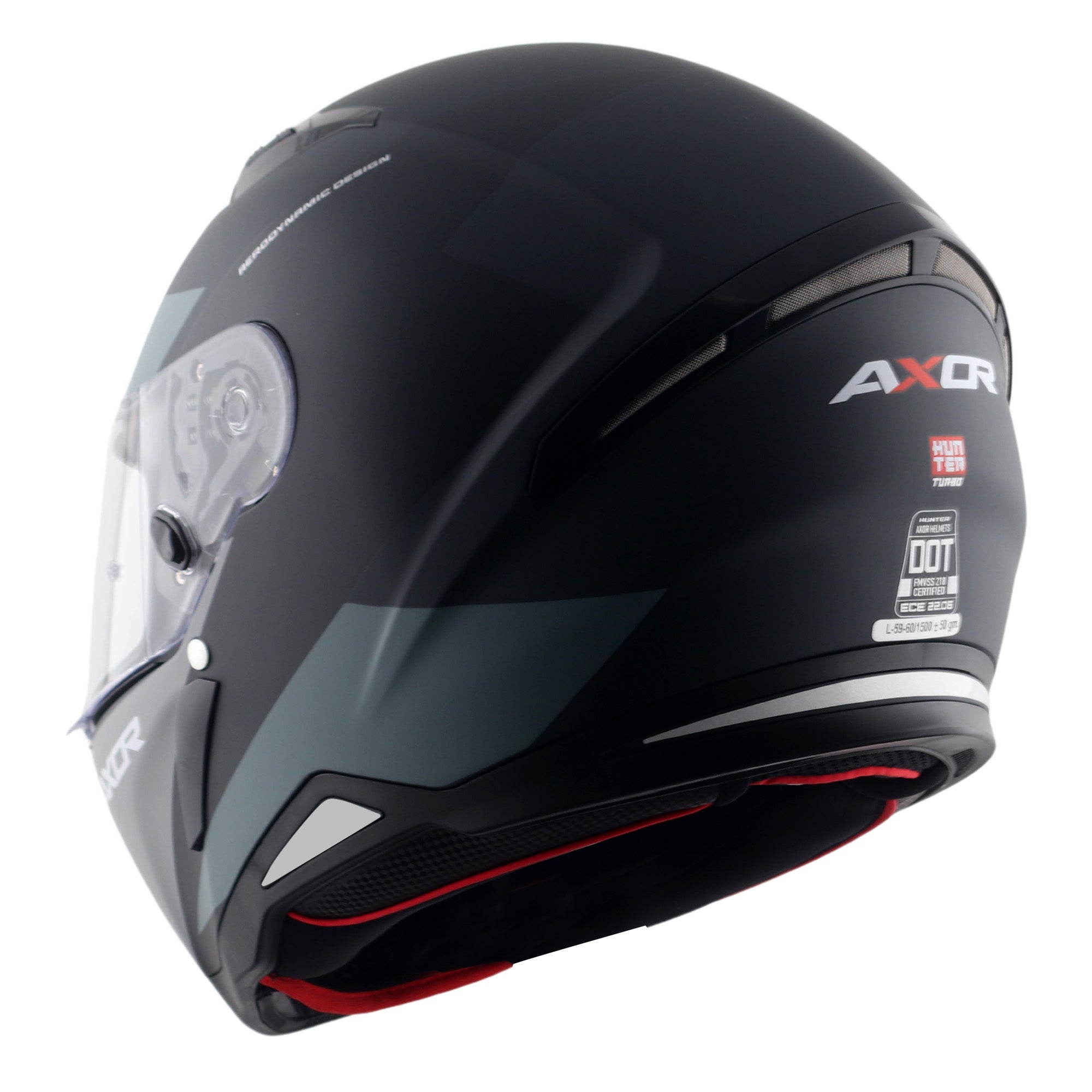 Axor Hunter SH890 Full Face Helmet Turbo Matt Black / Grey  FREE 1 YEAR Returns, FREE UK Delivery | ThrottleChimp