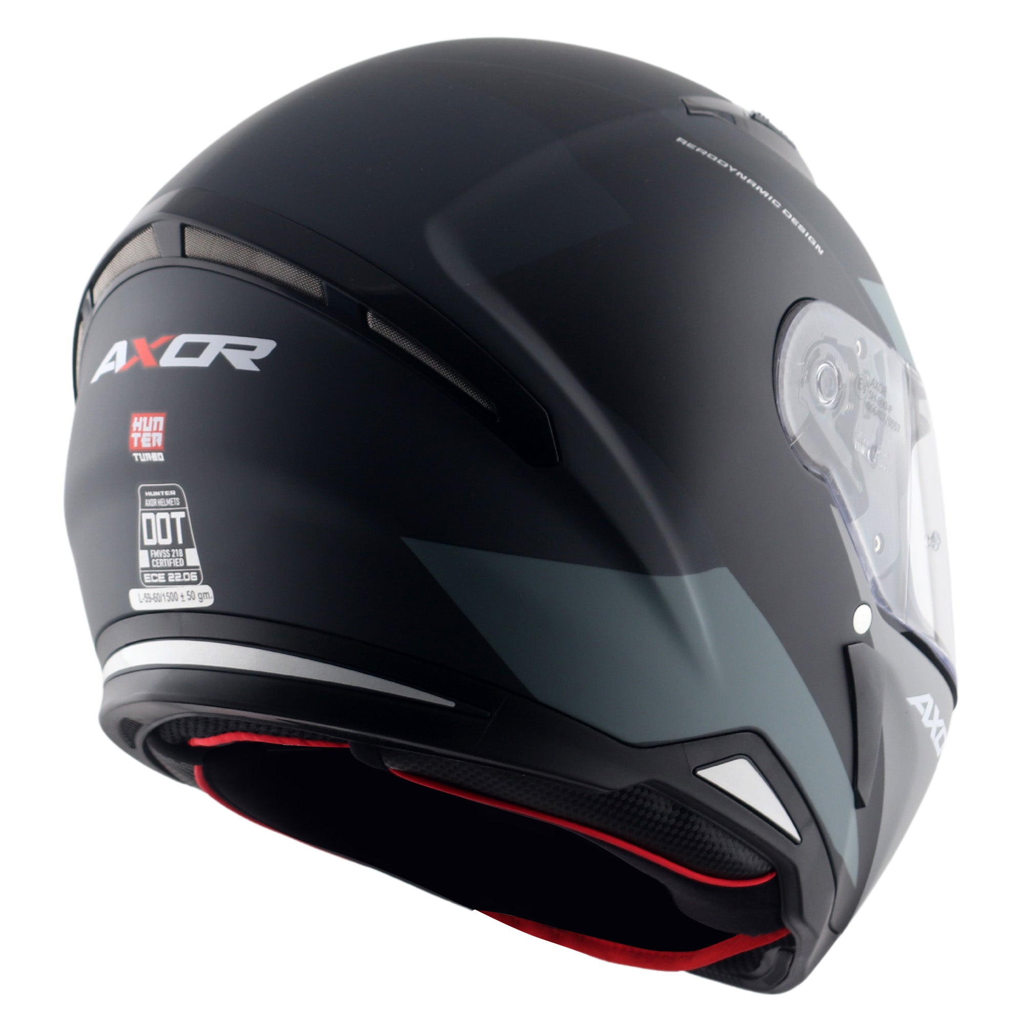 Axor Hunter SH890 Full Face Helmet Turbo Matt Black / Grey  FREE 1 YEAR Returns, FREE UK Delivery | ThrottleChimp