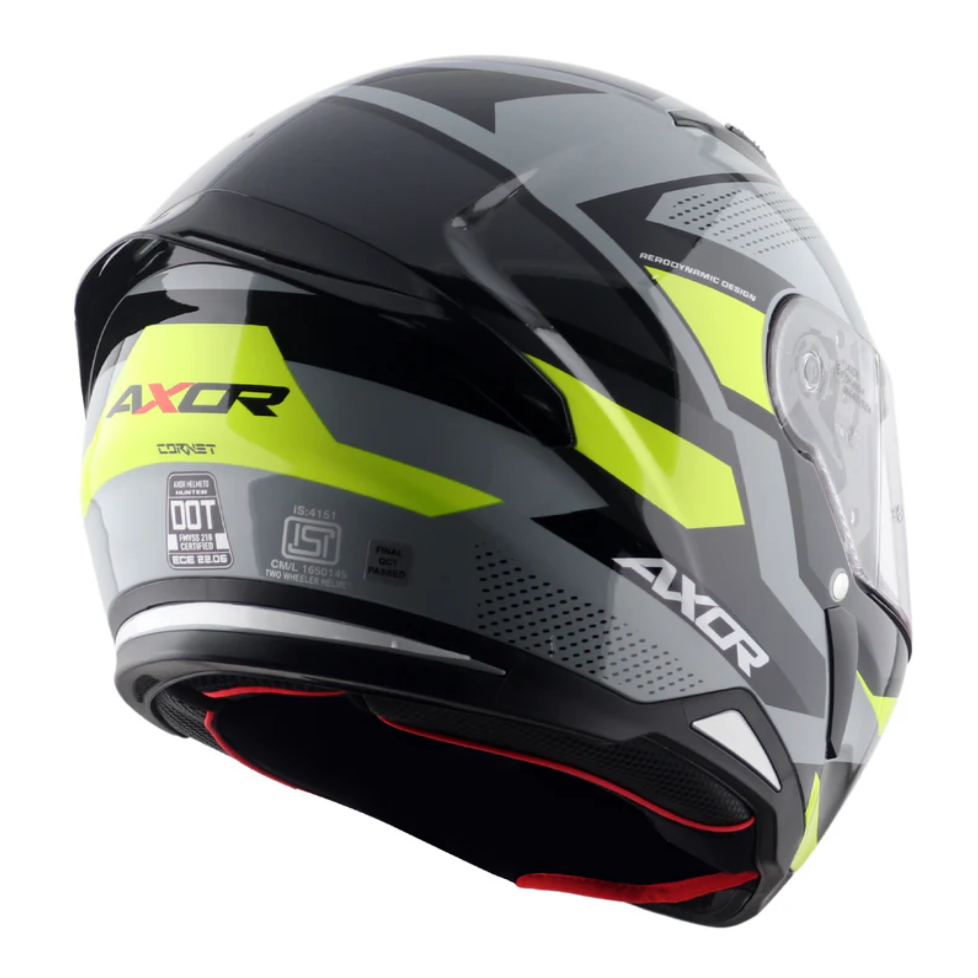 Axor Hunter SH890 Full Face Helmet Cornet Gloss Black / Neon Yellow  FREE 1 YEAR Returns, FREE UK Delivery | ThrottleChimp