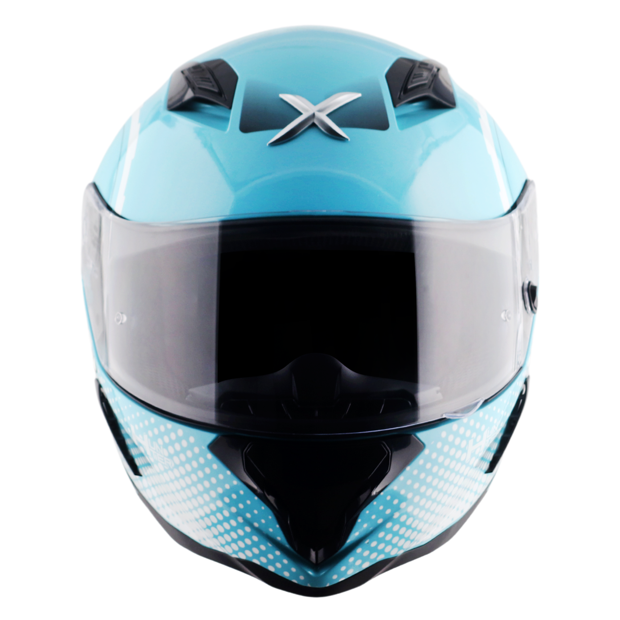 Axor Hunter SH890 Full Face Helmet Spear Gloss Blue / White  FREE 1 YEAR Returns, FREE UK Delivery | ThrottleChimp