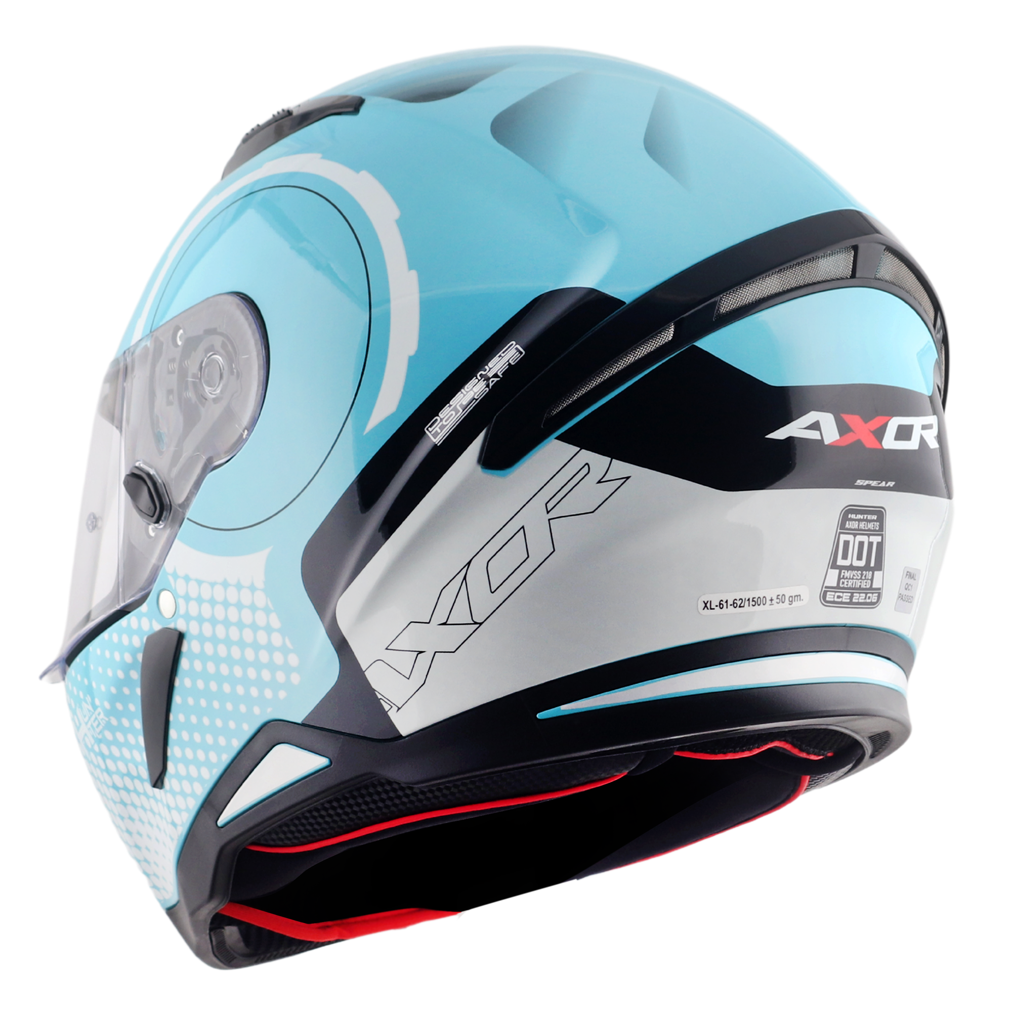 Axor Hunter SH890 Full Face Helmet Spear Gloss Blue / White  FREE 1 YEAR Returns, FREE UK Delivery | ThrottleChimp