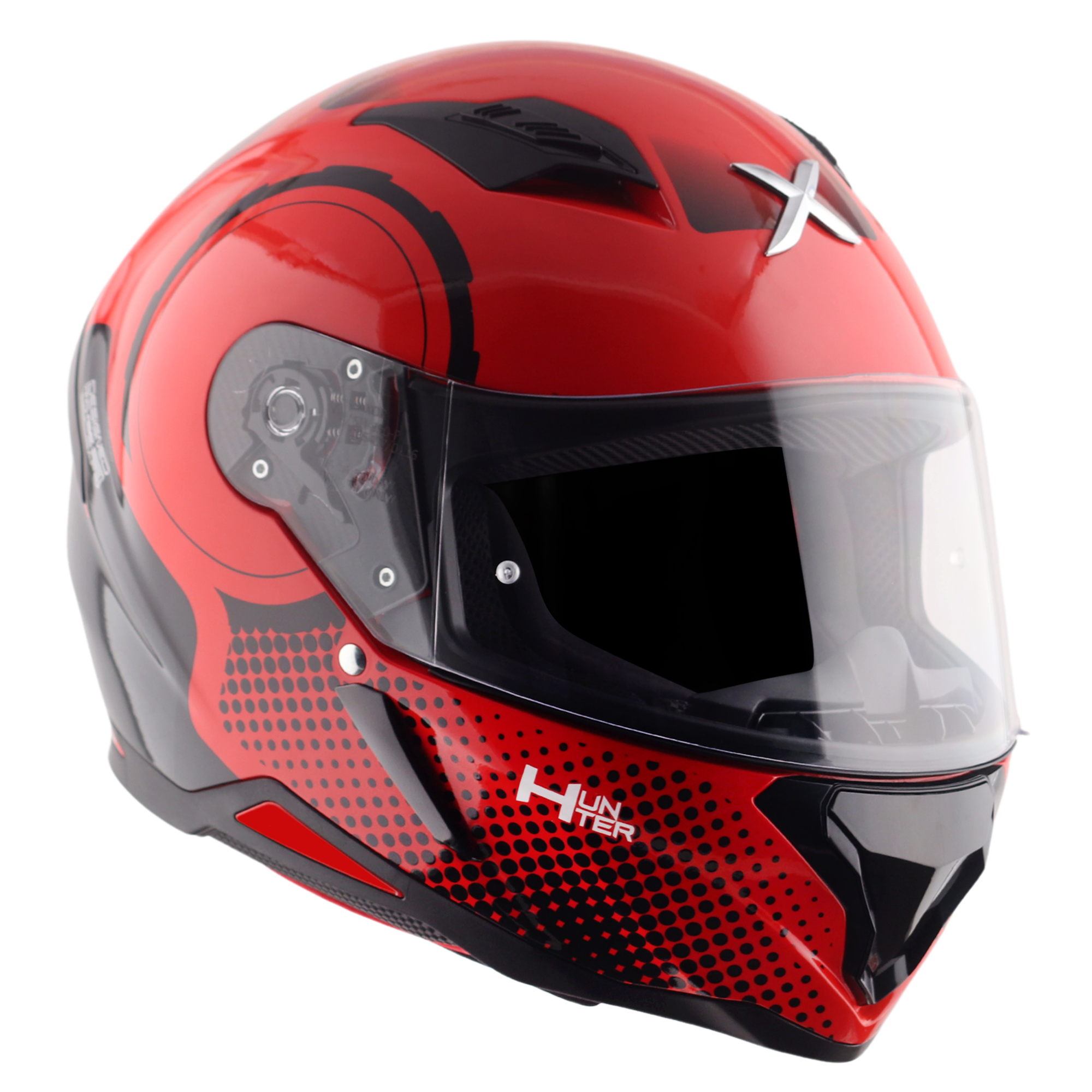 Axor Hunter SH890 Full Face Helmet Spear Gloss Black / Red  FREE 1 YEAR Returns, FREE UK Delivery | ThrottleChimp