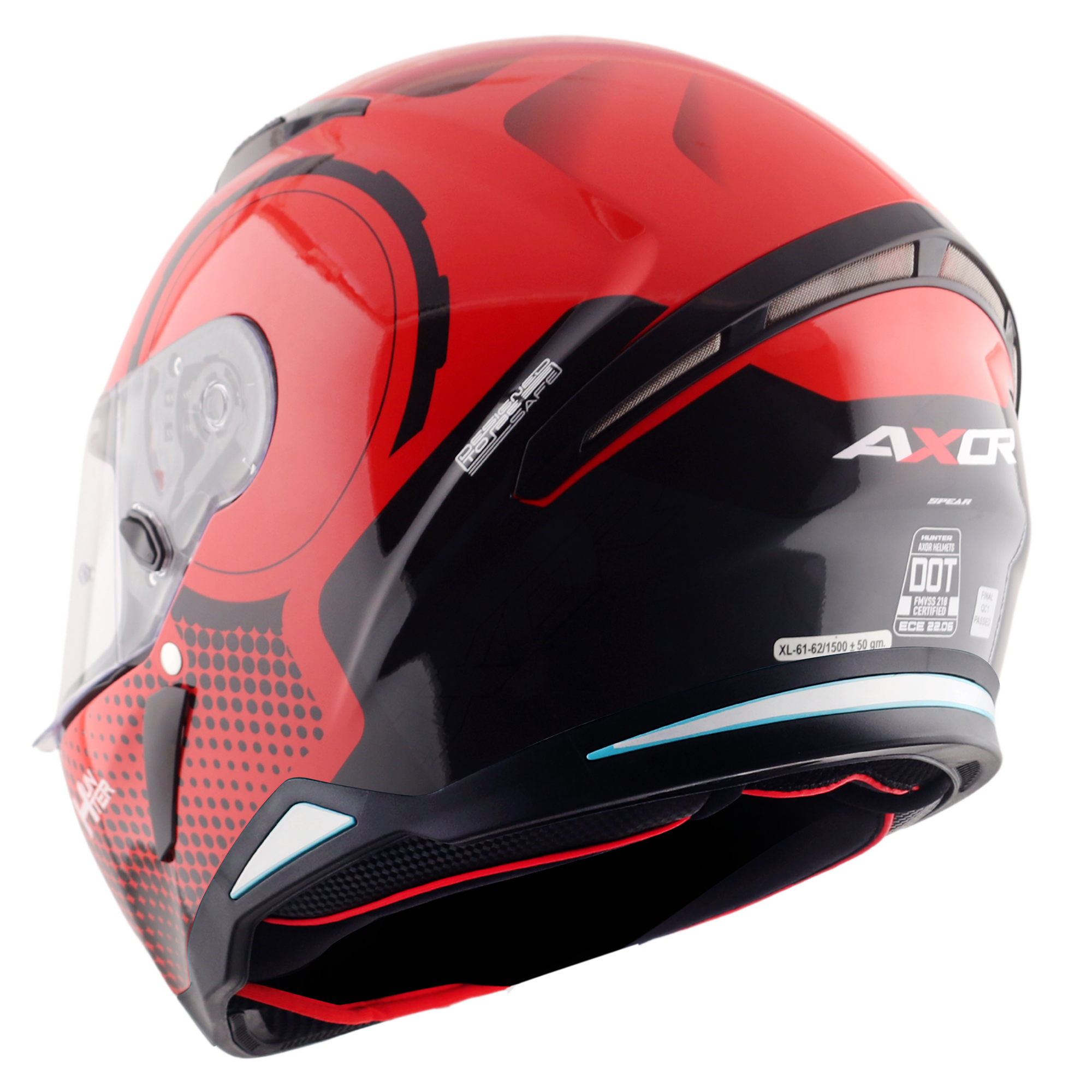 Axor Hunter SH890 Full Face Helmet Spear Gloss Black / Red  FREE 1 YEAR Returns, FREE UK Delivery | ThrottleChimp