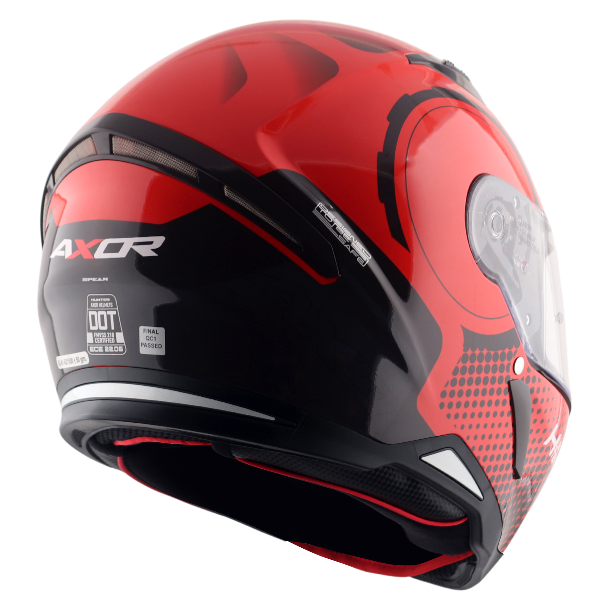 Axor Hunter SH890 Full Face Helmet Spear Gloss Black / Red  FREE 1 YEAR Returns, FREE UK Delivery | ThrottleChimp