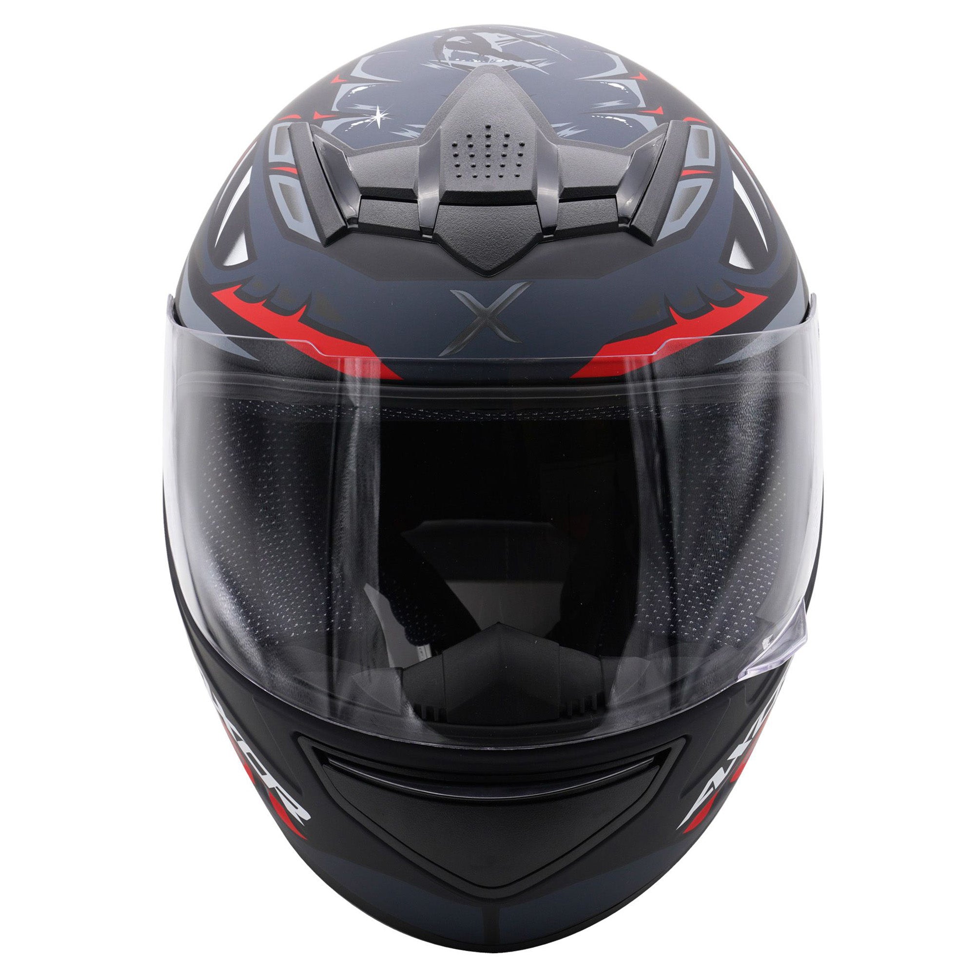 Axor Rage Full Face Helmet Python Matt Black / Grey / Red  FREE 1 YEAR Returns, FREE UK Delivery | ThrottleChimp