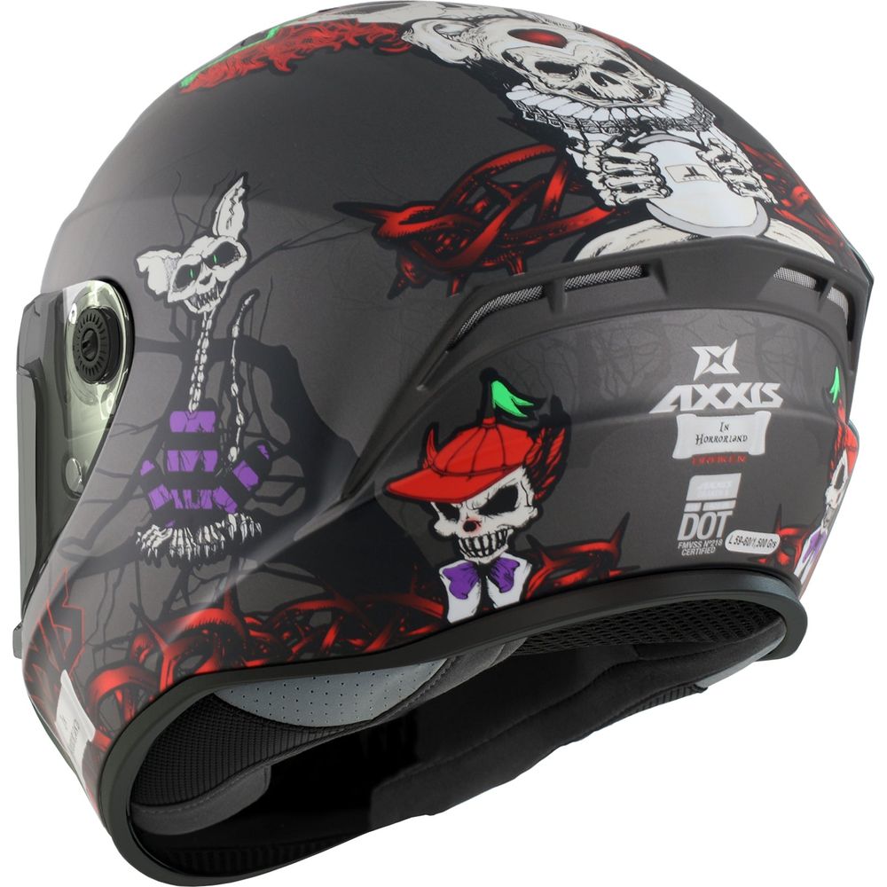 Axxis Draken S Horrorland A2 Full Face Helmet Matt Titanium (Image 3) - ThrottleChimp