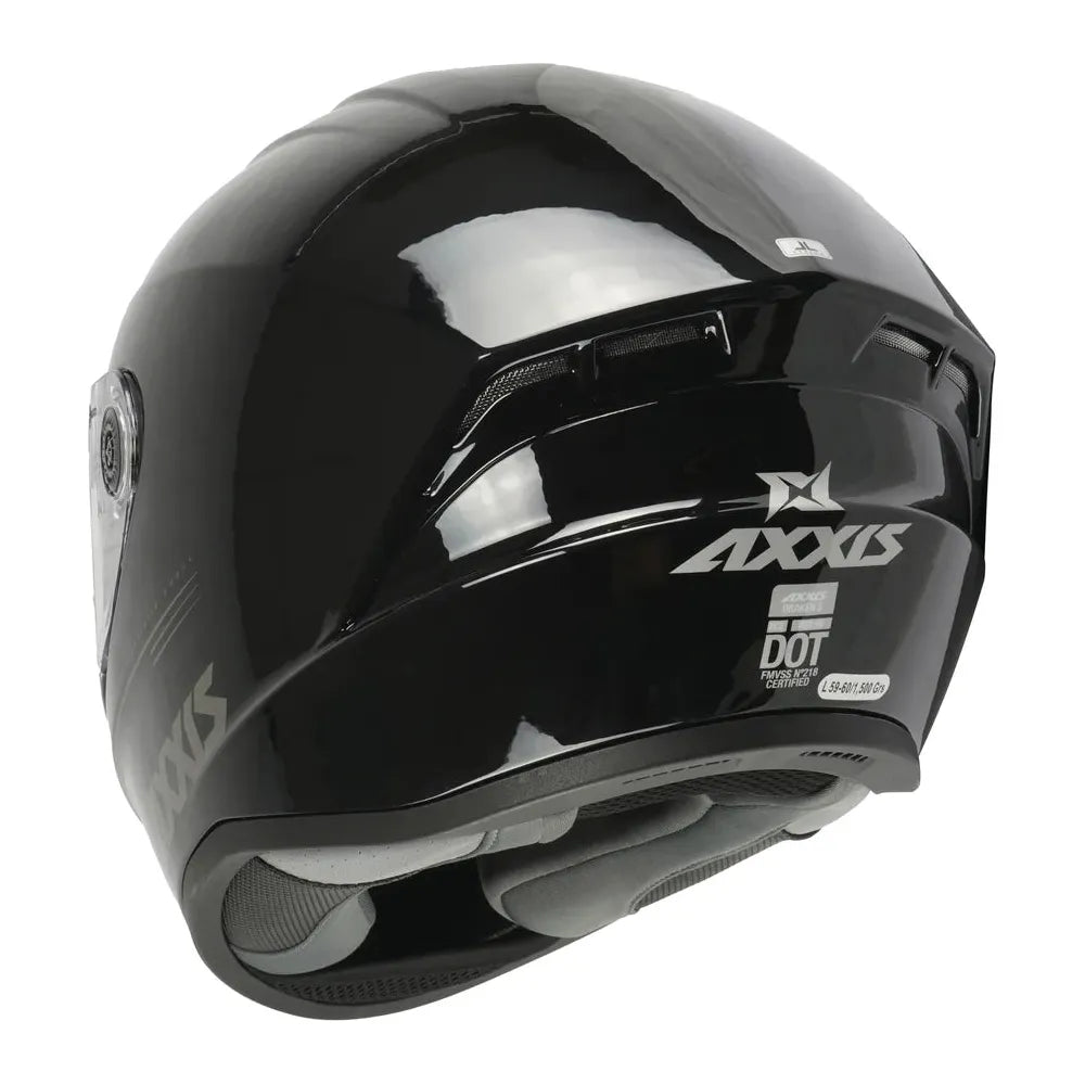 Axxis Draken S Solid A1 Full Face Helmet Gloss Black (Image 4) - ThrottleChimp