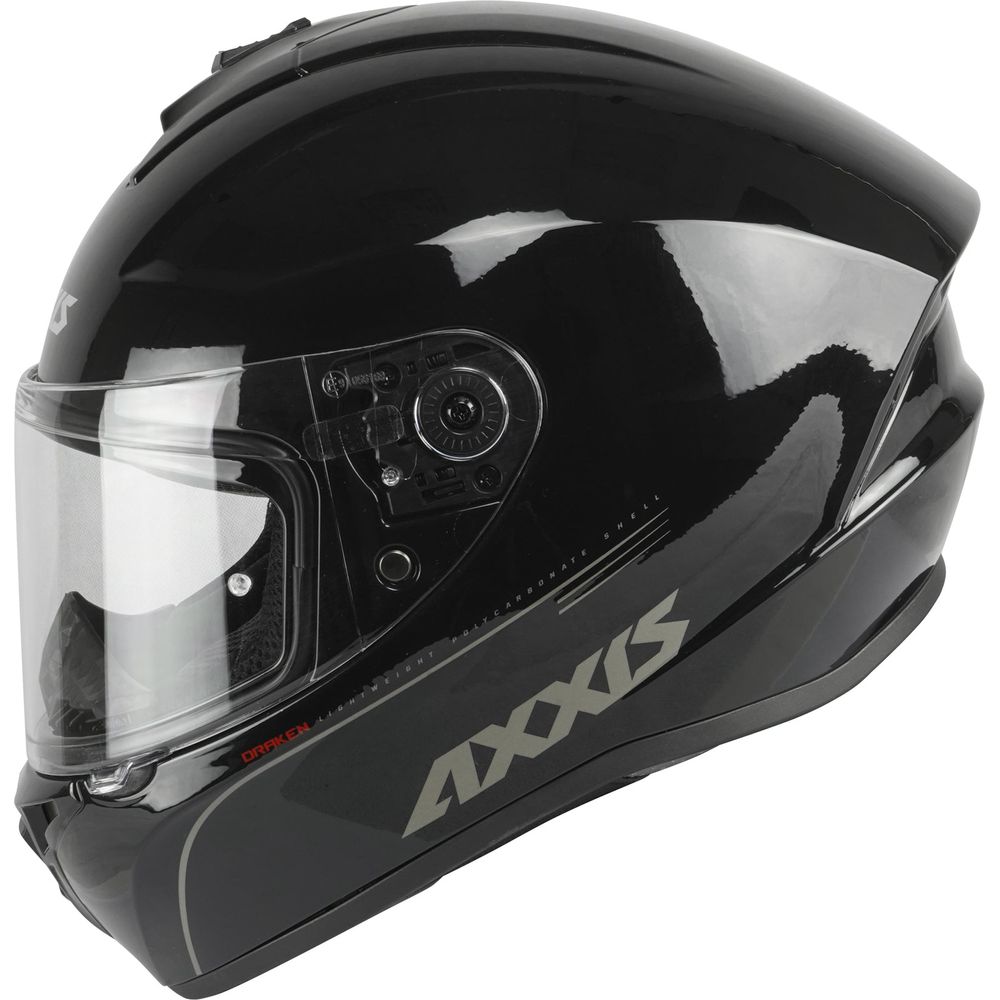 Axxis Draken S Solid A1 Full Face Helmet Gloss Black (Image 2) - ThrottleChimp