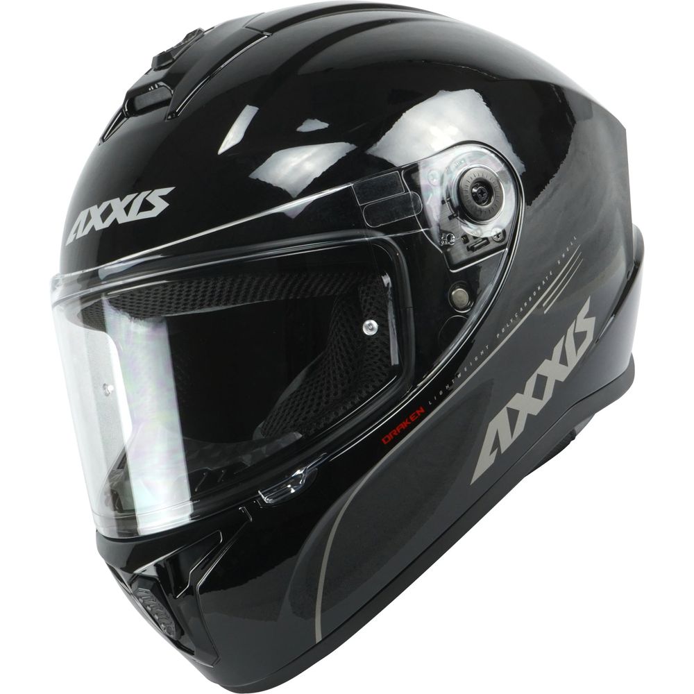 Axxis Draken S Solid A1 Full Face Helmet Gloss Black FREE 1 YEAR Returns, FREE UK Delivery | ThrottleChimp