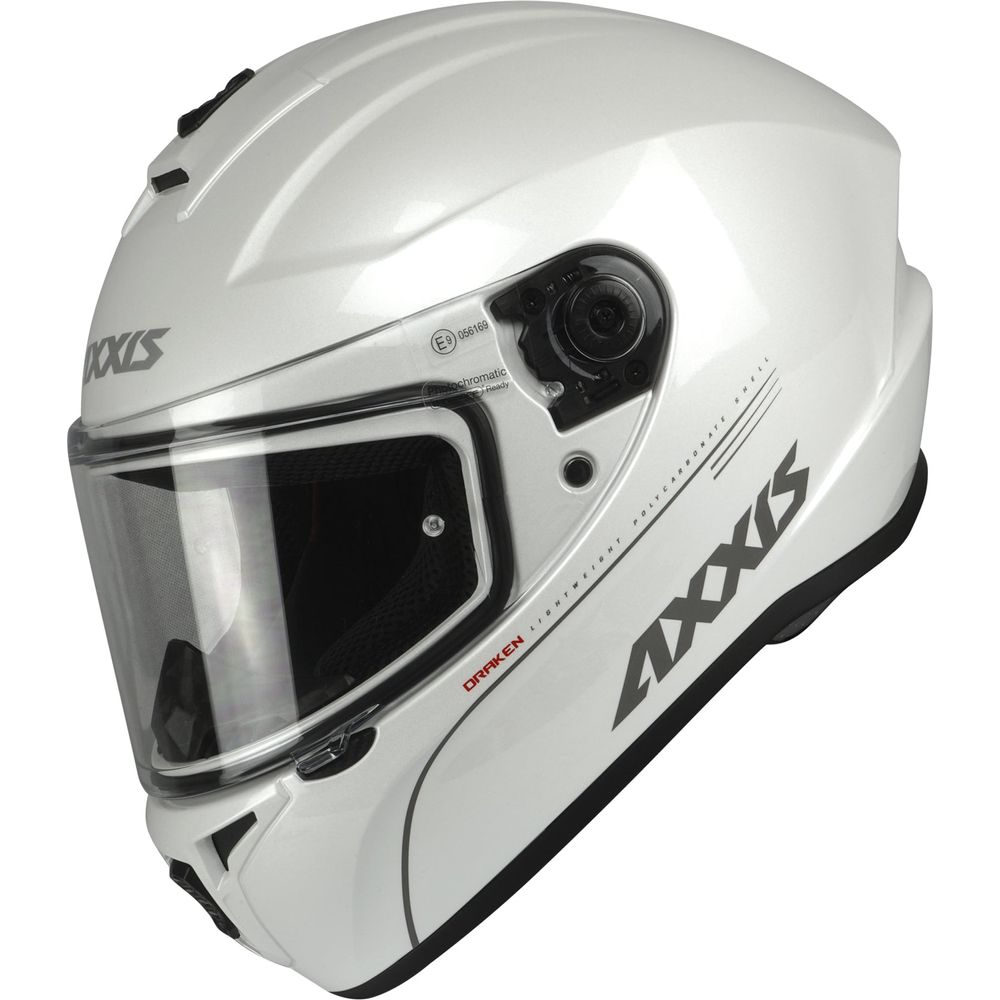 Axxis Draken S Solid Full Face Helmet Gloss Pearl White - ThrottleChimp