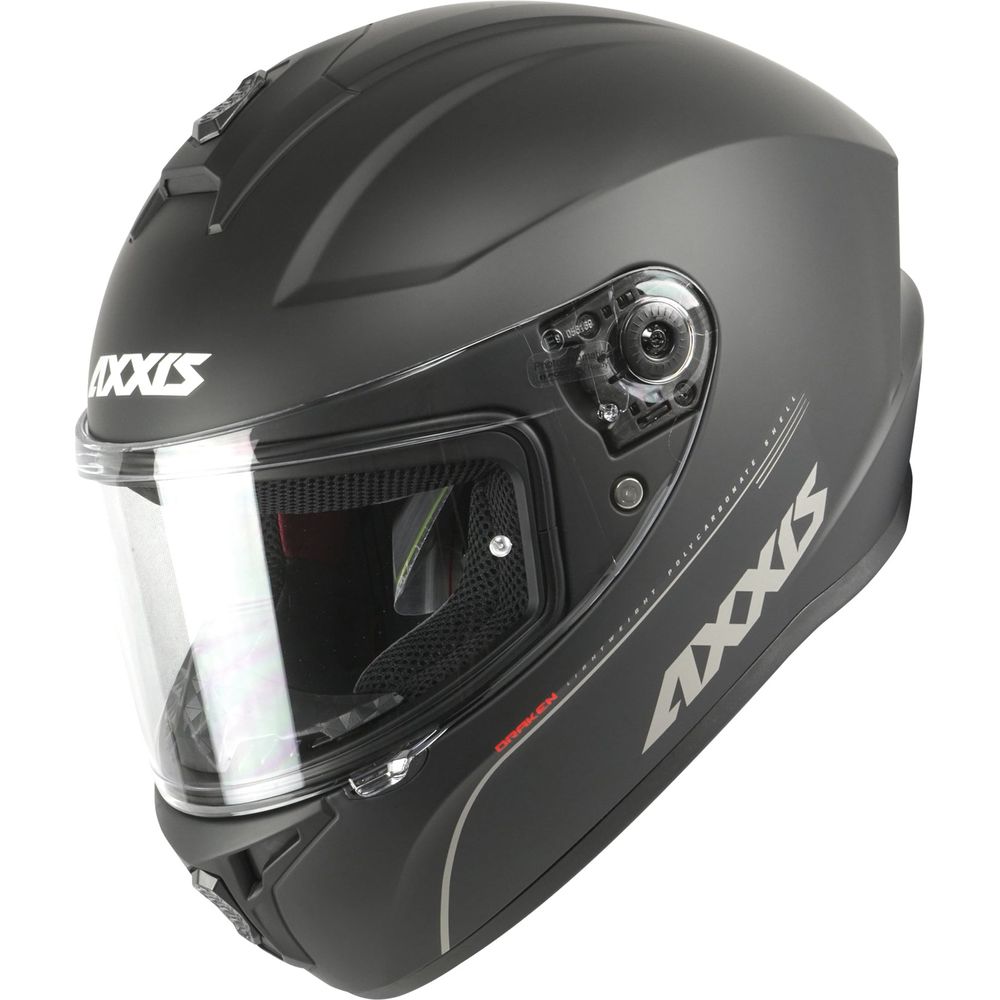 Axxis Draken S Solid A11 Full Face Helmet Matt Black FREE 1 YEAR Returns, FREE UK Delivery | ThrottleChimp