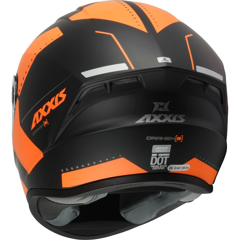 Axxis Draken S Sonar B3 Full Face Helmet Matt Fluo Orange (Image 3) - ThrottleChimp