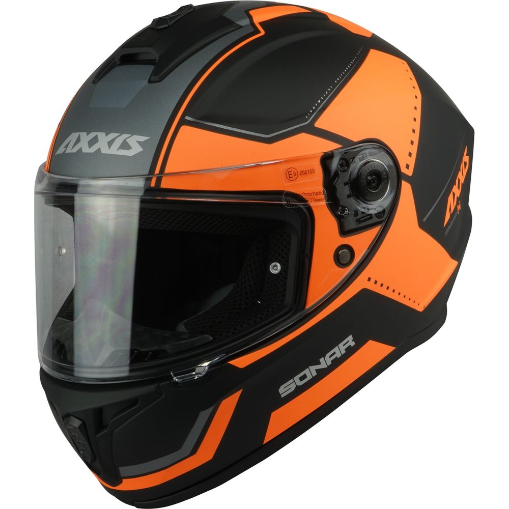 Axxis Draken S Sonar B3 Full Face Helmet Matt Fluo Orange - ThrottleChimp