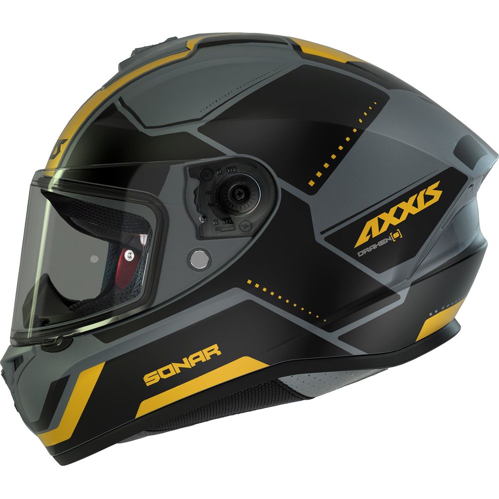 Axxis Draken S Sonar C3 Full Face Helmet Matt Yellow (Image 2) - ThrottleChimp