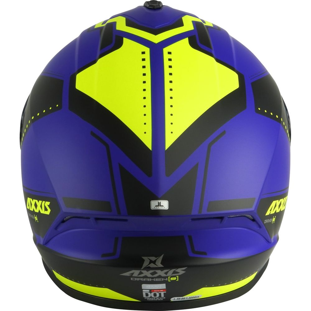 Axxis Draken S Sonar E7 Full Face Helmet Matt Blue (Image 3) - ThrottleChimp