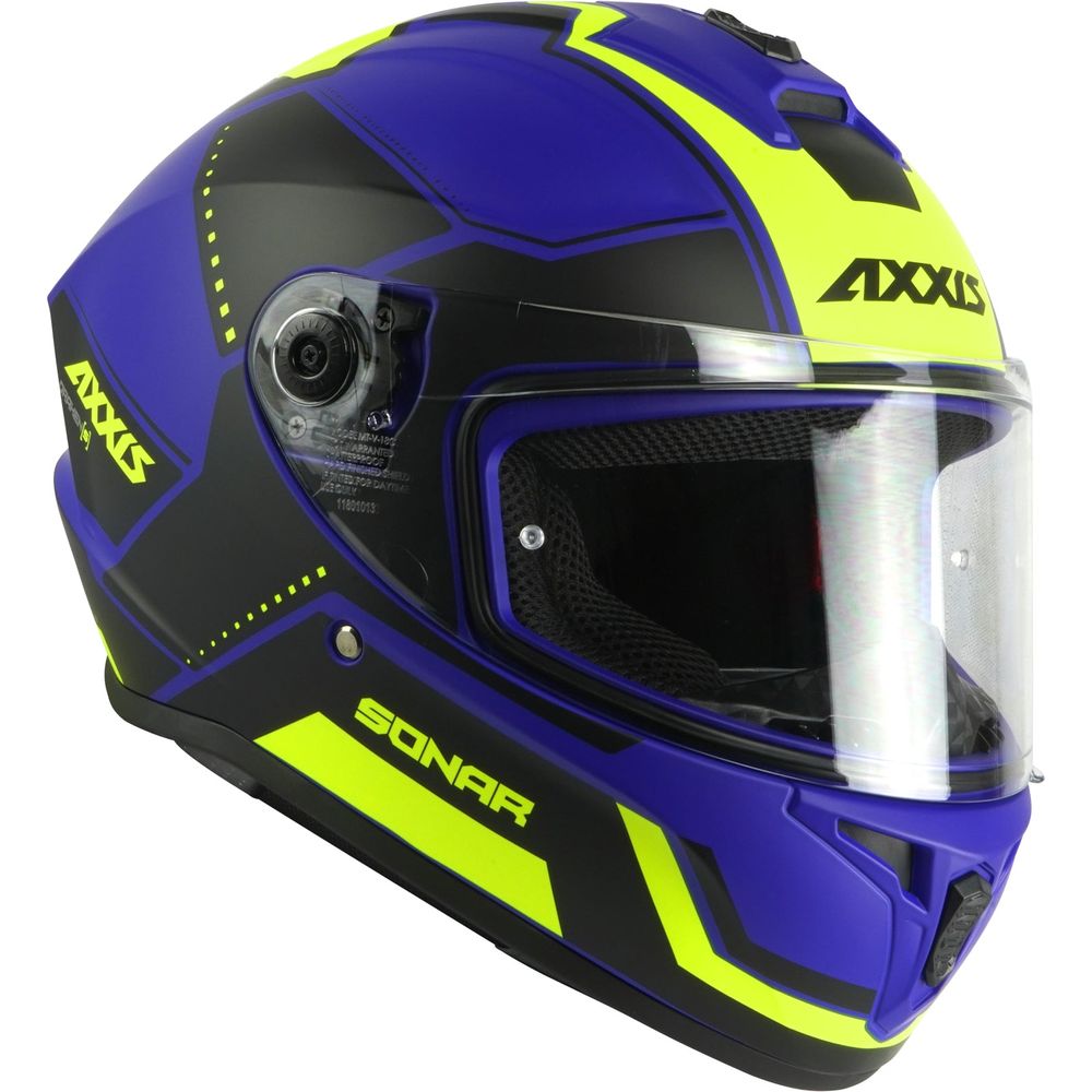 Axxis Draken S Sonar E7 Full Face Helmet Matt Blue FREE 1 YEAR Returns, FREE UK Delivery | ThrottleChimp