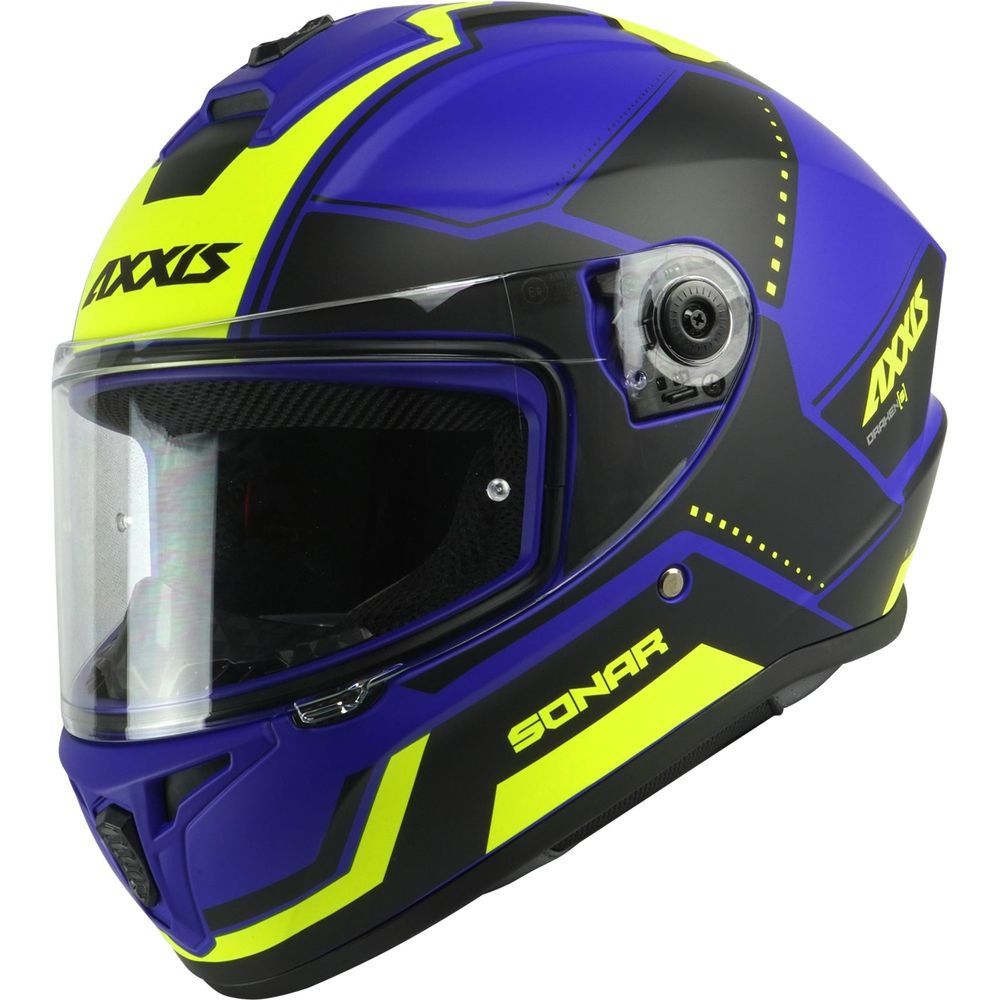 Axxis Draken S Sonar E7 Full Face Helmet Matt Blue - ThrottleChimp