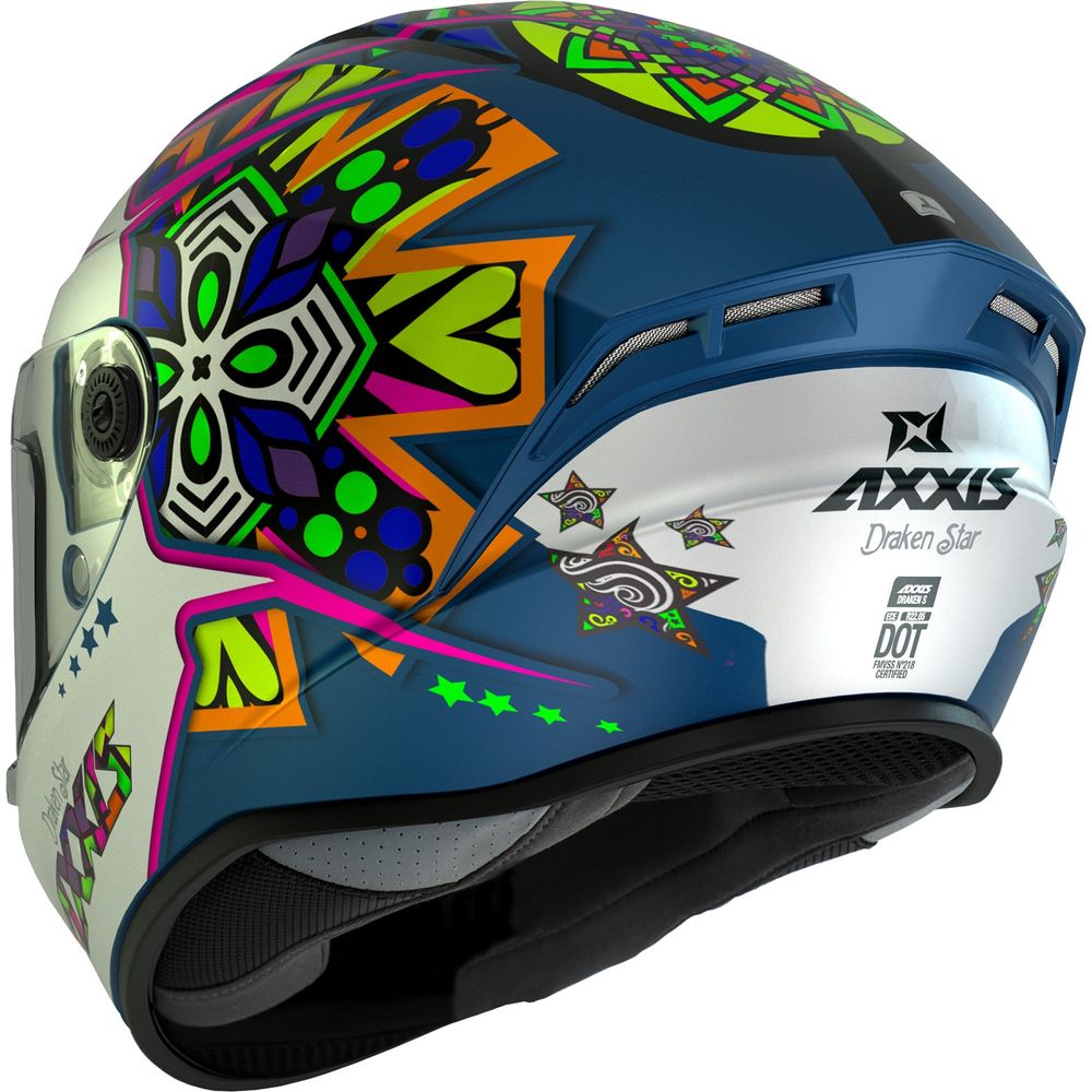 Axxis Draken S Star C7 Full Face Helmet Matt Blue (Image 3) - ThrottleChimp