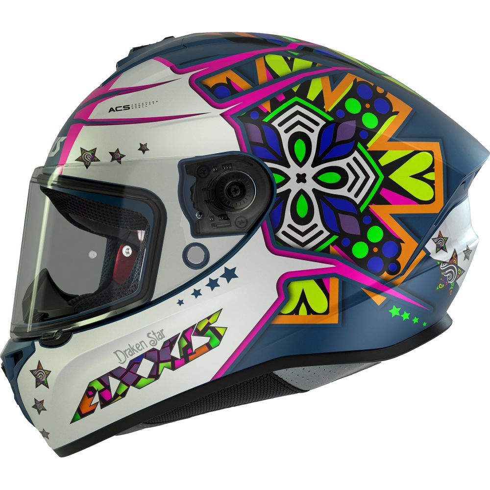 Axxis Draken S Star C7 Full Face Helmet Matt Blue (Image 2) - ThrottleChimp