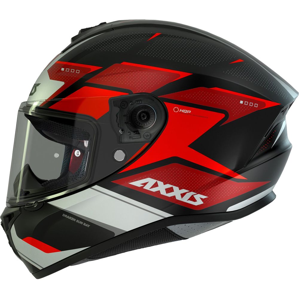 Axxis Draken S Sunray B5 Full Face Helmet Gloss Fluo Red (Image 2) - ThrottleChimp