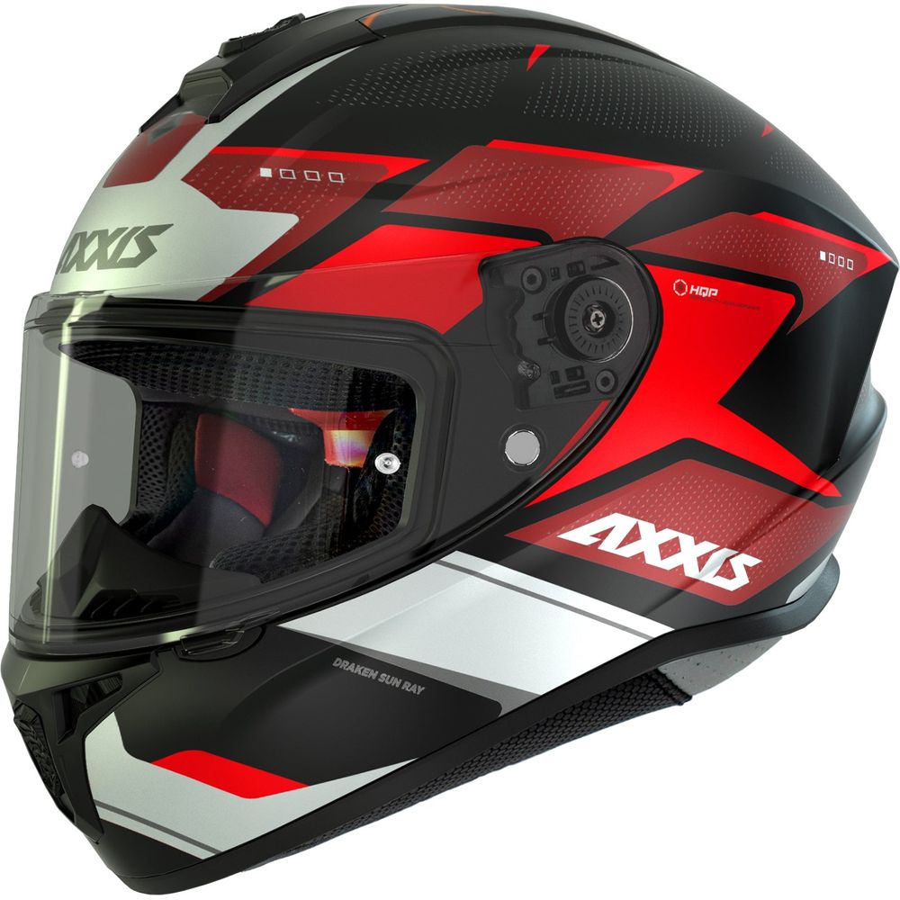 Axxis Draken S Sunray B5 Full Face Helmet Gloss Fluo Red FREE 1 YEAR Returns, FREE UK Delivery | ThrottleChimp