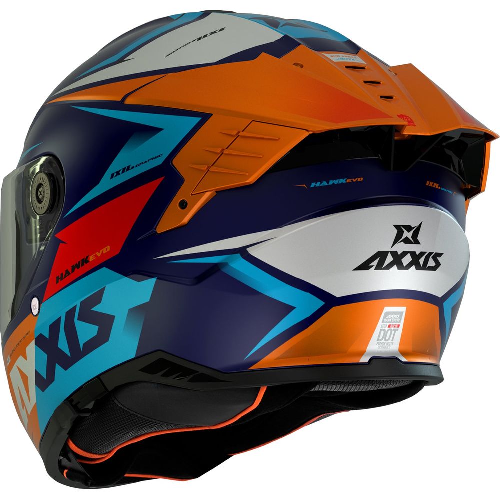 Axxis Hawk Evo SV Ixil C14 Full Face Helmet Matt Orange (Image 3) - ThrottleChimp